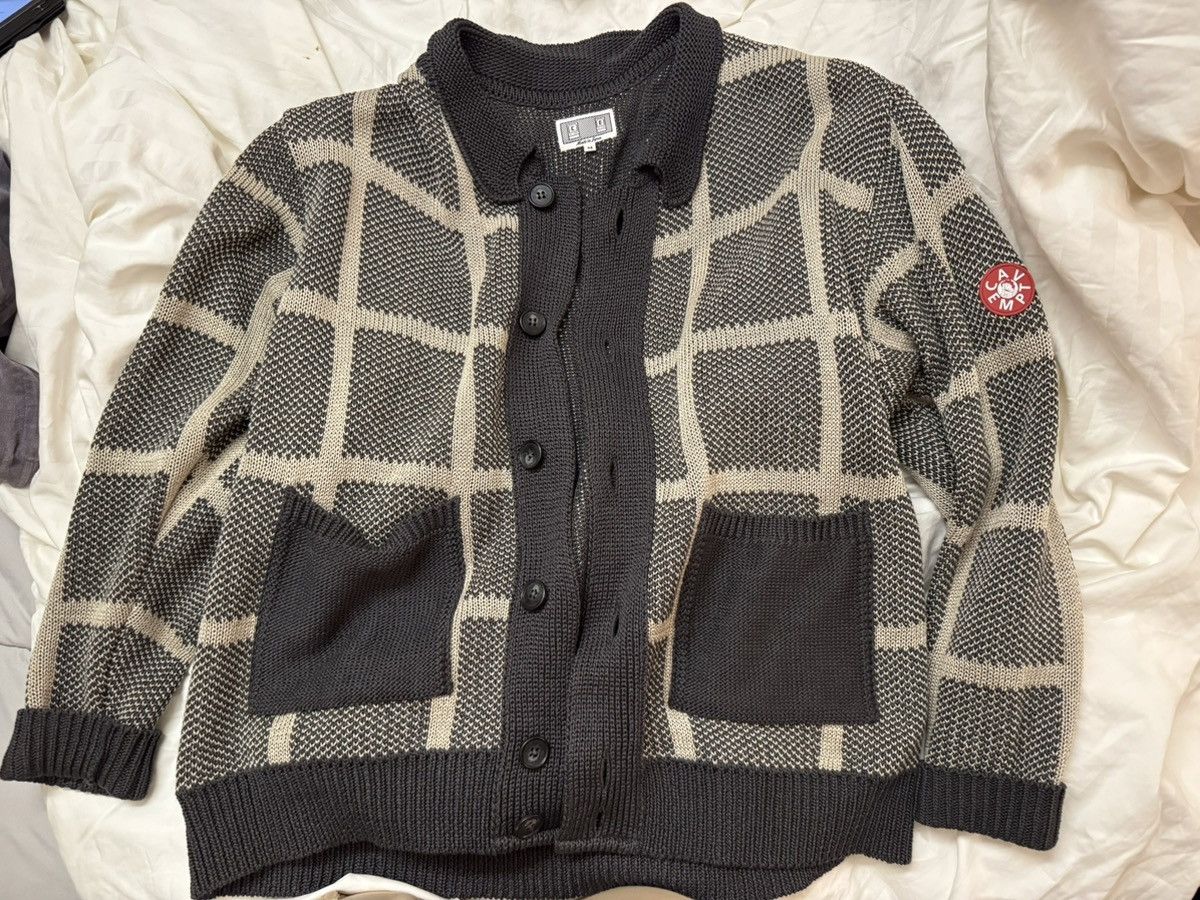 Cav Empt Cav Empt Men’s Grid Loose Knit Cardigan Charcoal Size US S / EU 44-46 / 1 - 1 Thumbnail