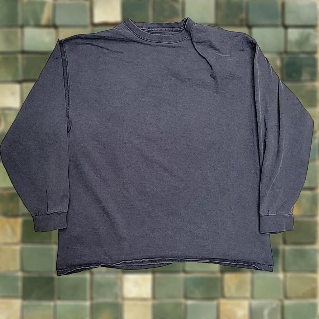 Vintage Pluma Shirt Mens XL Blue Heavyweight 100% Cotton Long Sleeve Crewneck Tee Shirt Size US XL / EU 56 / 4 - 1 Thumbnail