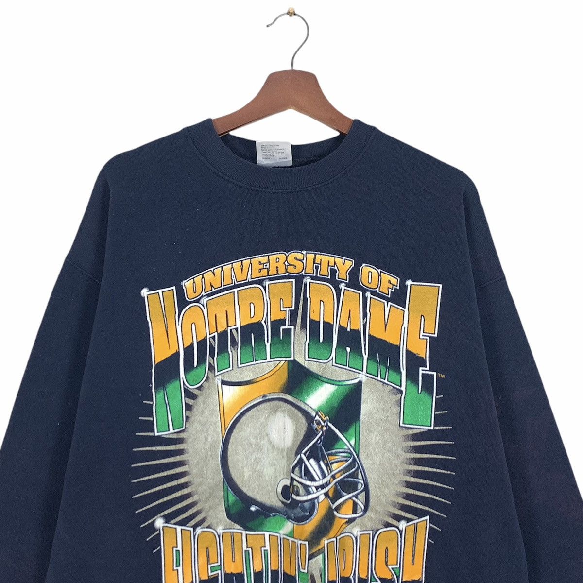 Tultex × Vintage Vintage Distressed 90s Tultex Notre Dame Fighting Irish Size US L / EU 52-54 / 3 - 3 Thumbnail