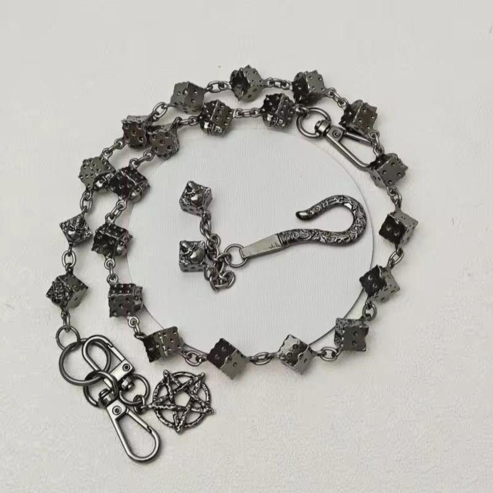 Jewelry Dice and Skulls Grunge Wallet Chain Size ONE SIZE - 2 Thumbnail