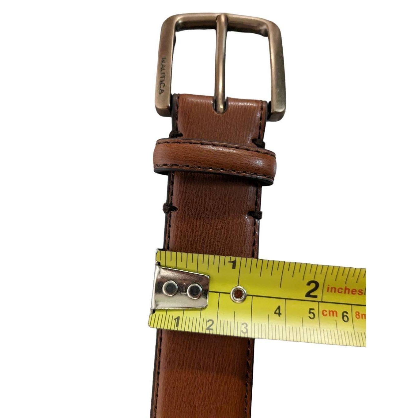 Nautica Nautica Men’s Size 40/100 Classic Brown Leather Belt. Size 40 - 4 Thumbnail