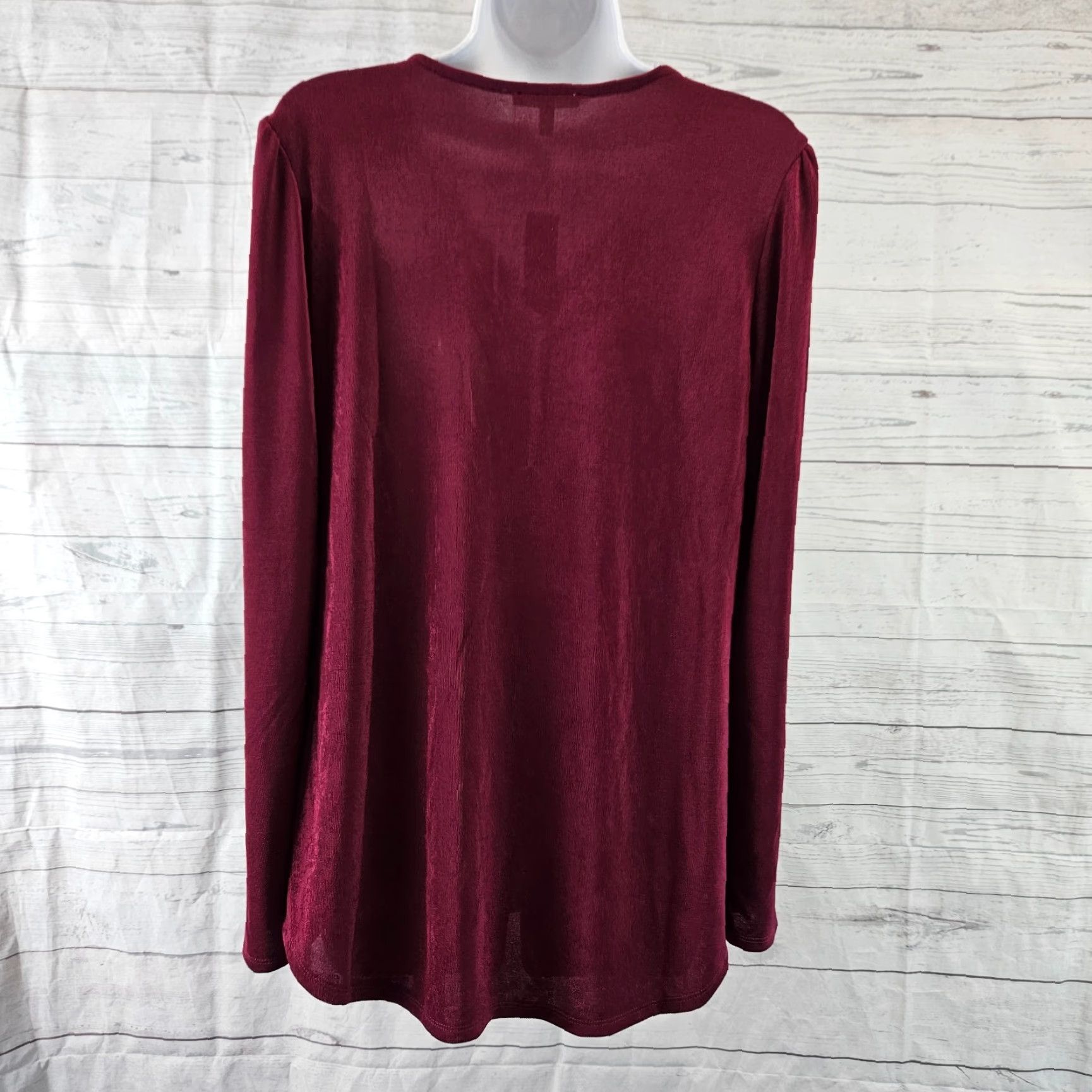 Vintage Maurices Womens Top L Burgundy Long Sleeve V-Neck Shirt Blouse Women's Size L / US 10 / IT 46 - 4 Thumbnail
