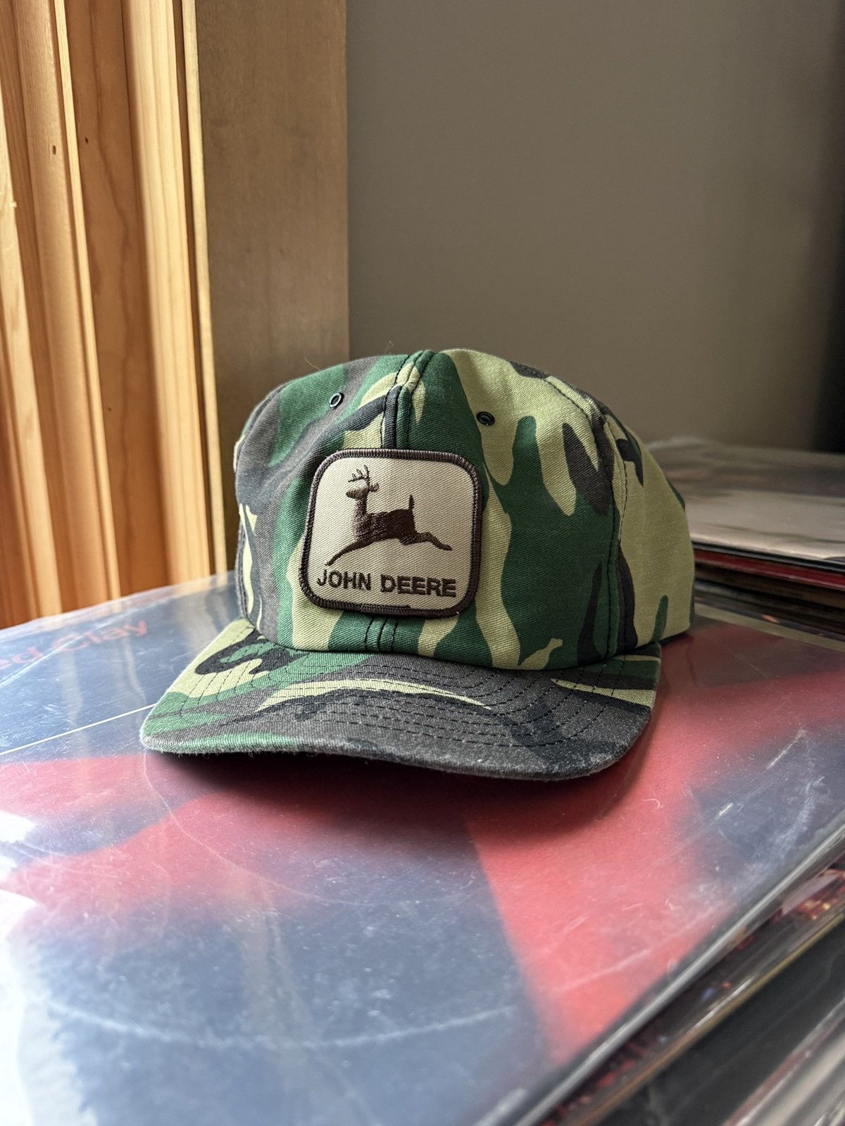 Vintage Vintage 80s John Deere Camouflage Hat Size ONE SIZE - 1 Thumbnail