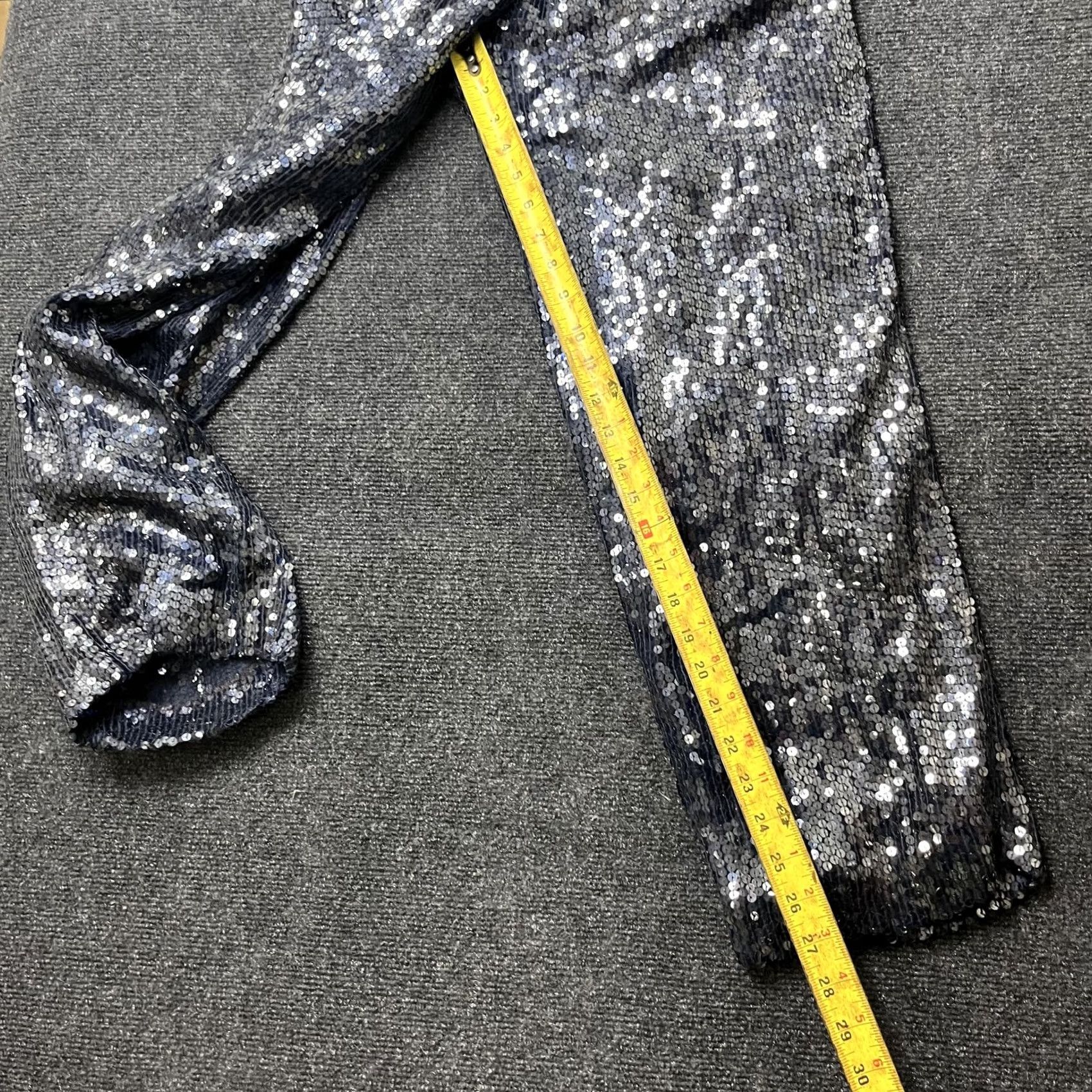 Vintage VINTAGE Jazz Dress Pants Womens 6 Silver Sequin Straight Leg Lined Party Wrap Semantics Not Included Size 28" / US 6 / IT 42 - 6 Thumbnail