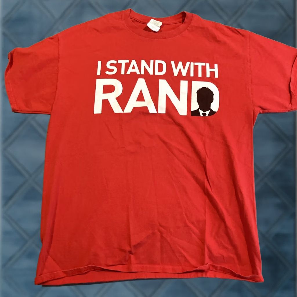 Gildan I STAND WITH RAND Rand Paul T Shirt RARE Awesome Men's Large Size US L / EU 52-54 / 3 - 1 Thumbnail