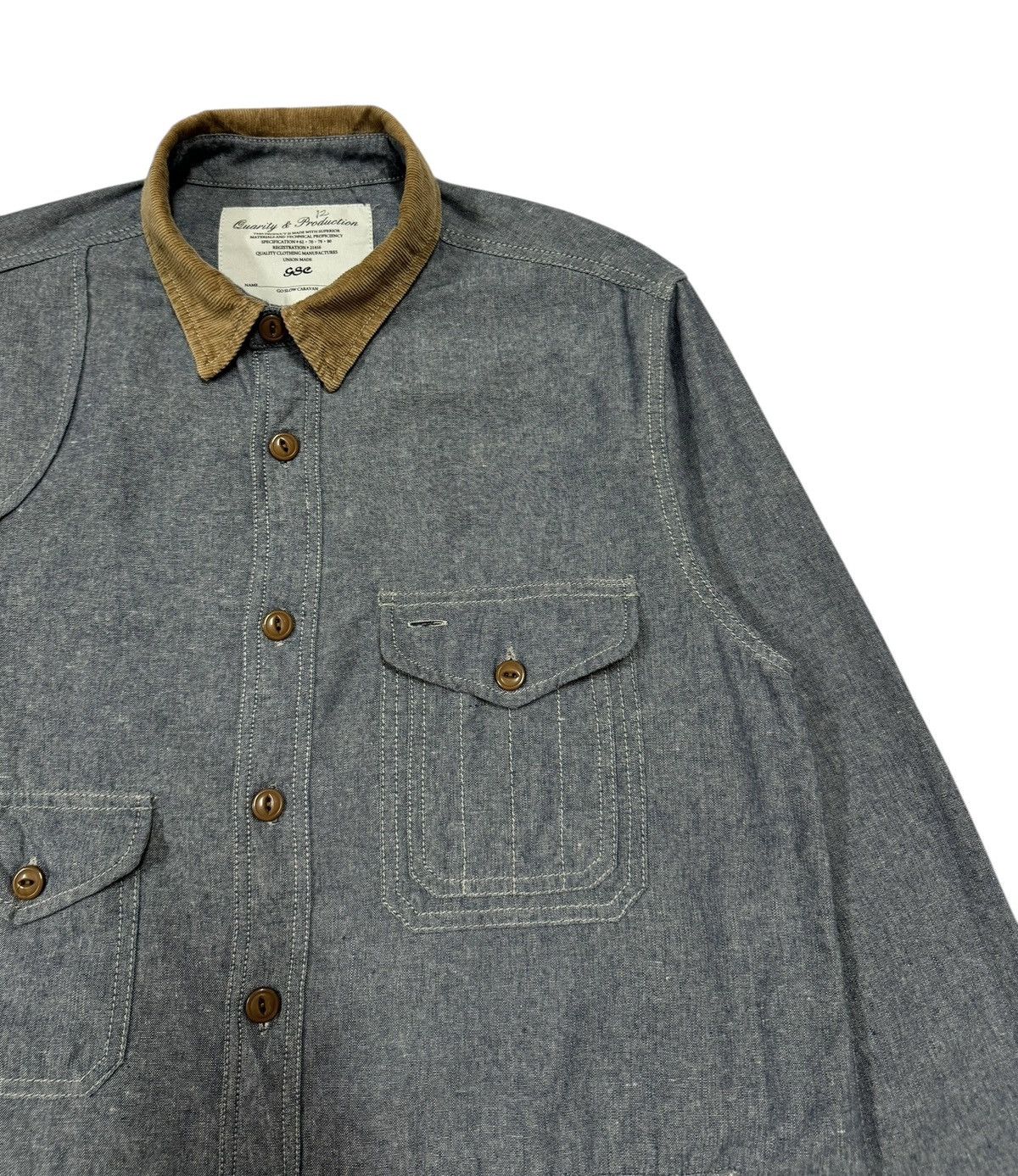 Japanese Brand × go slow caravan Gsc Union Made Multipocket Workers Chambray jacket Size US M / EU 48-50 / 2 - 8 Thumbnail