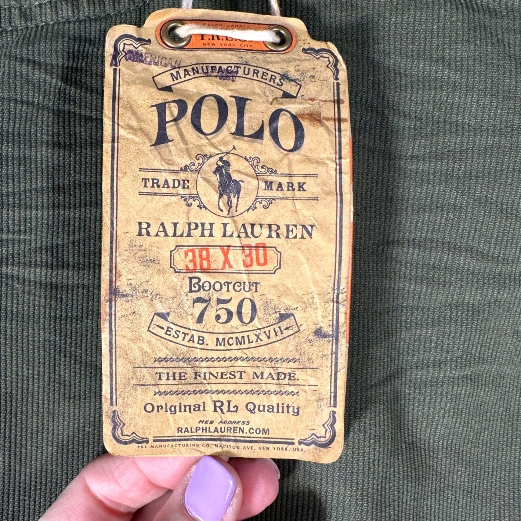 Polo Ralph Lauren Polo Ralph Lauren Mens 38x30 Bootcut Corduroy Pants Olive Green NWT Size US M / EU 48-50 / 2 - 4 Thumbnail