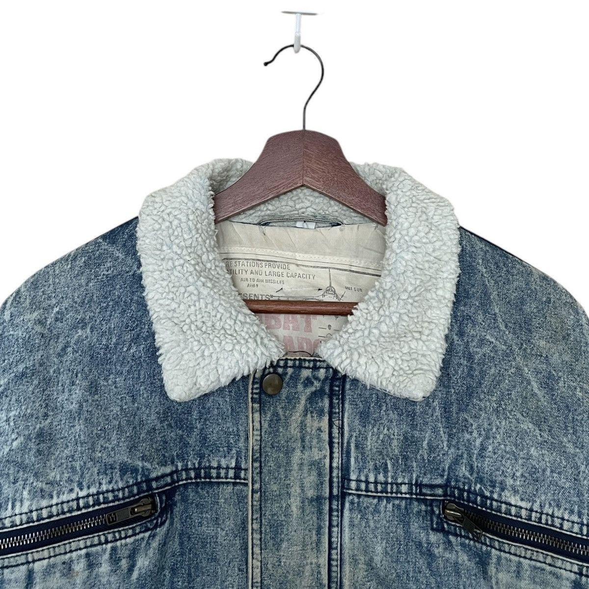 If Six Was Nine × Japanese Brand Vintage Japanese Brand Combat Weapon Fur Denim Jacket 1990s Size US M / EU 48-50 / 2 - 7 Thumbnail