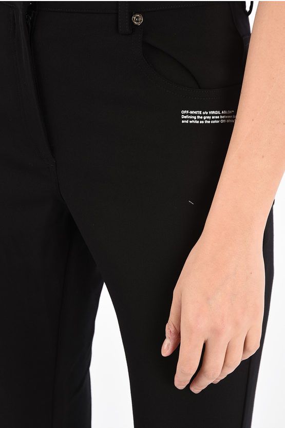 Off-White o1mle0425 Crapped Five Pocket Trouser Pant in Black Size 27" / US 4 / IT 40 - 3 Thumbnail