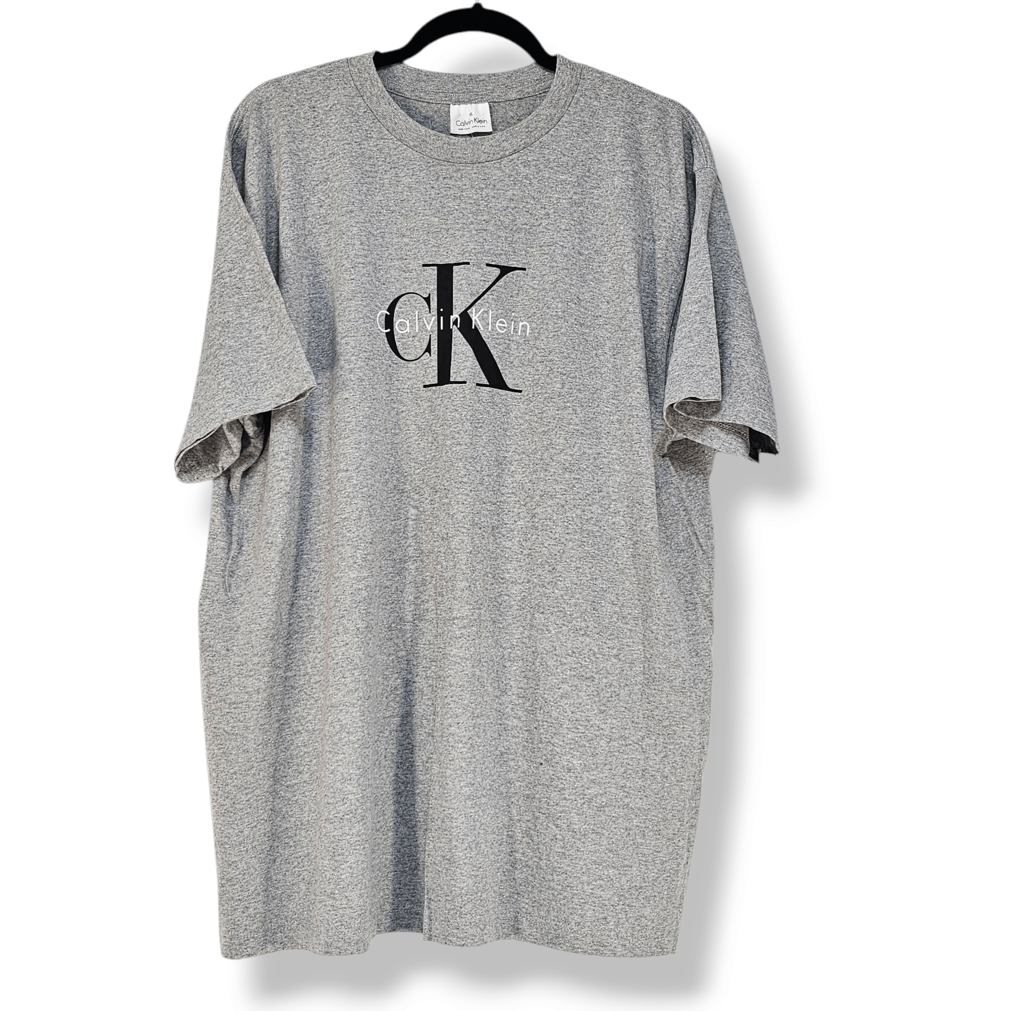 Calvin Klein Vintage Y2K Calvin Klein Logo Heather Gray Graphic T-Shirt Size US XL / EU 56 / 4 - 1 Thumbnail