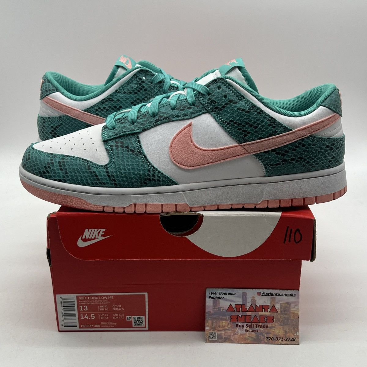 Nike Nike dunk low washed teal snakeskin Size US 13 / EU 46 - 1 Thumbnail