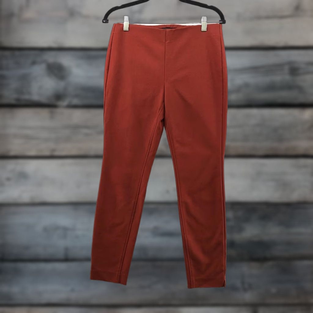 Vintage Ecru Dress Pants Womens Size 2 Skinny Pull On Slim Stretch Brown Flat Front Cotton Blend Dress Pants Women Size 26" / US 2 / IT 38 - 1 Thumbnail