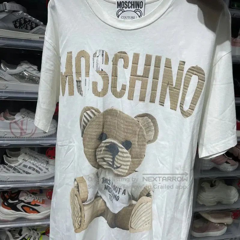 Moschino Moschino White Cotton T-Shirt with Teddy Bear . Size S / US 4 / IT 40 - 3 Thumbnail