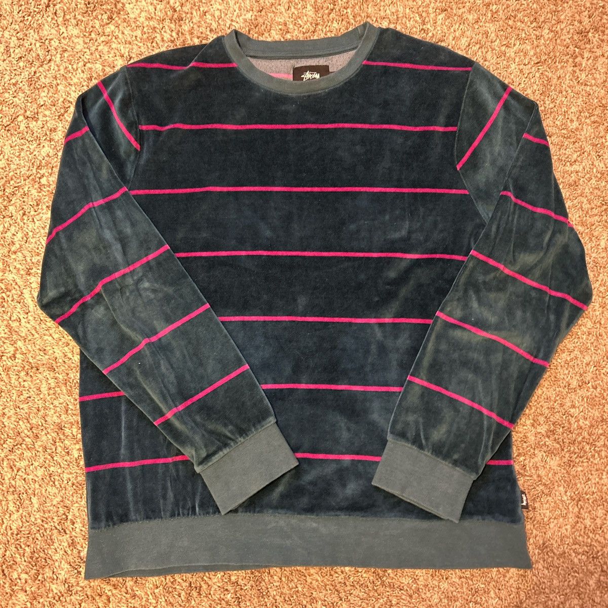 Stussy Stussy Striped Long Sleeve Green/Pink Size US M / EU 48-50 / 2 - 1 Thumbnail