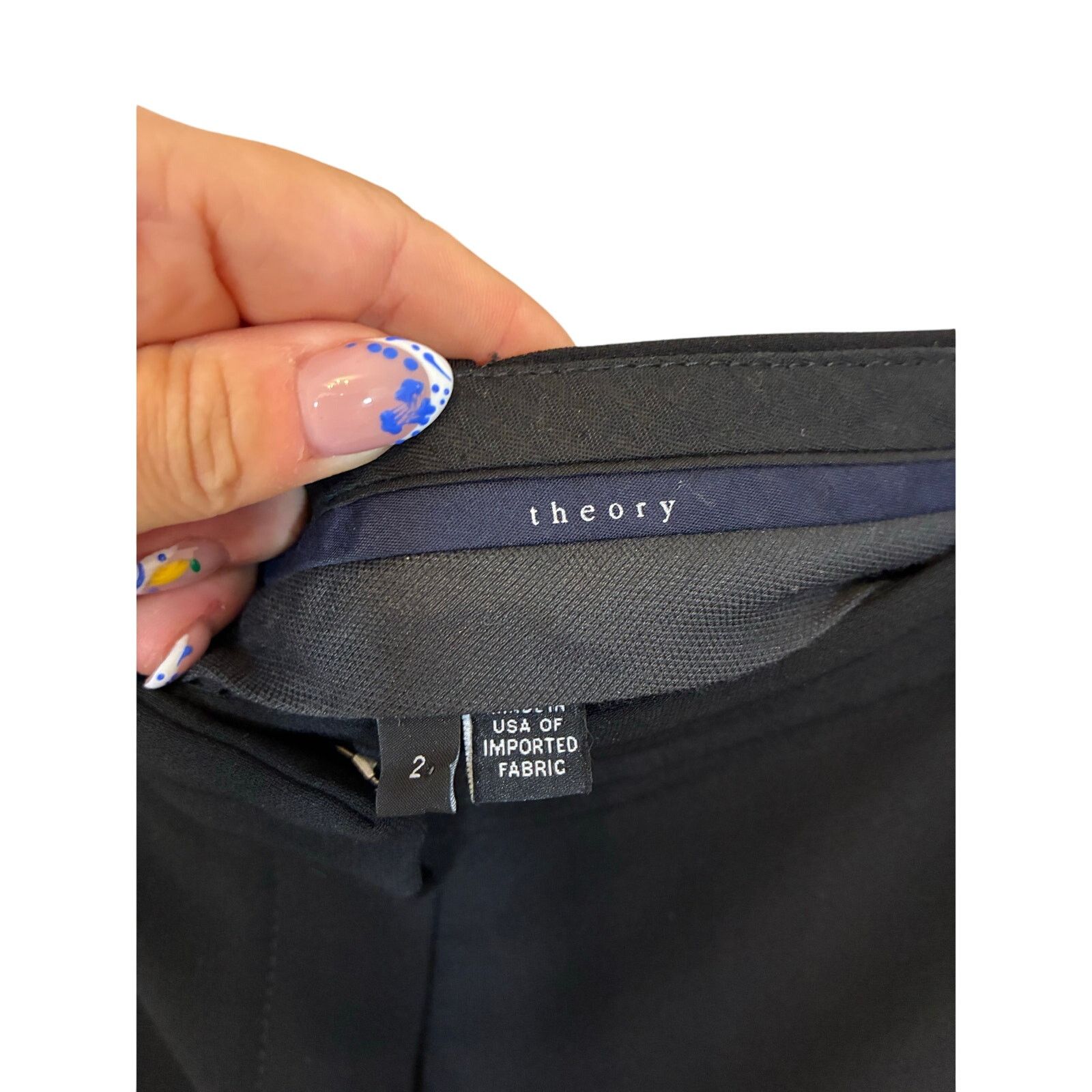 Theory Theory Womens Black Slacks Straight Leg Dress 2 Professional Size 26" / US 2 / IT 38 - 2 Thumbnail