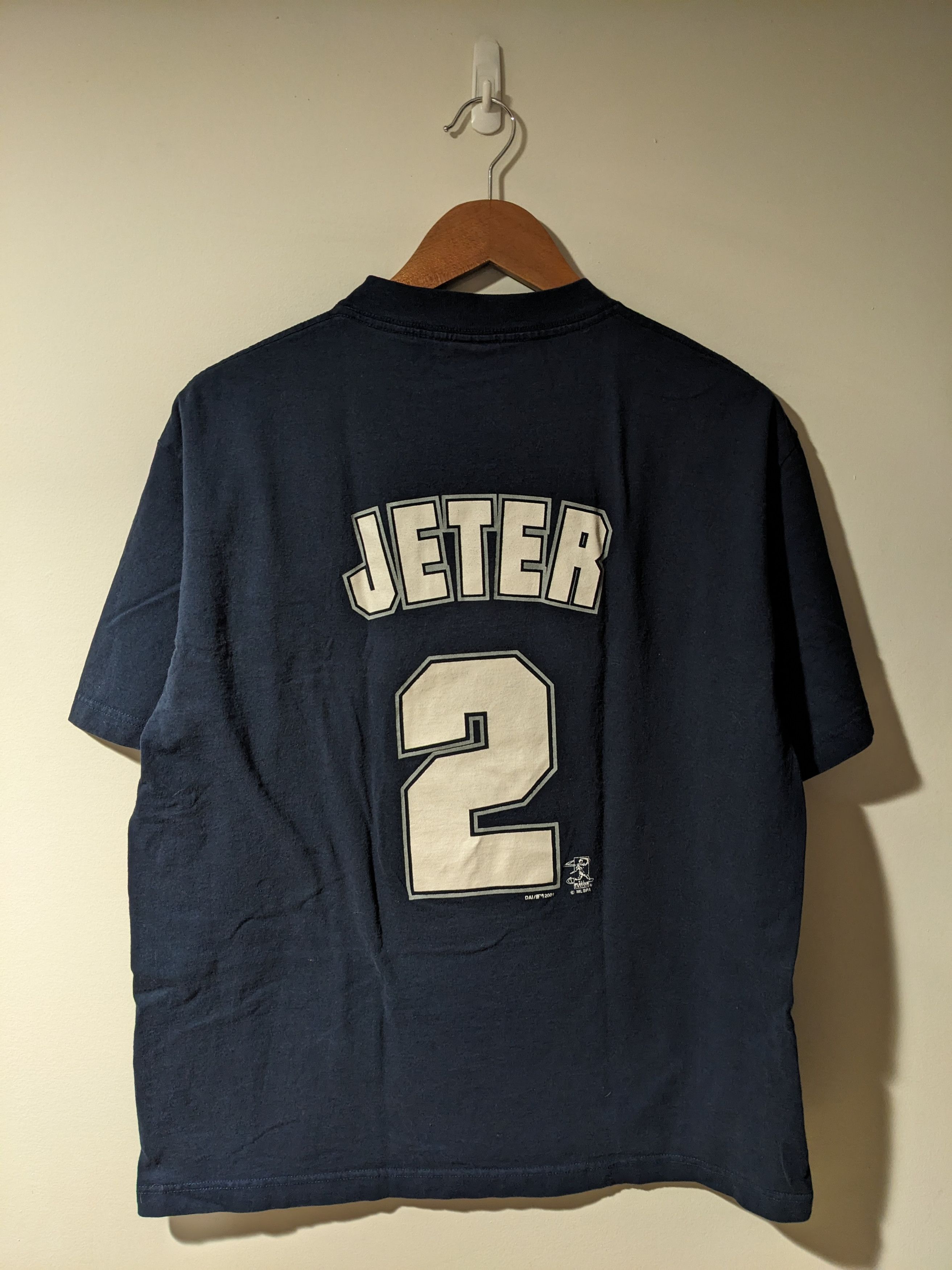 MLB × Vintage Vintage 2001 New York Yankee MLB Baseball Jeter T-Shirt Size US L / EU 52-54 / 3 - 8 Thumbnail