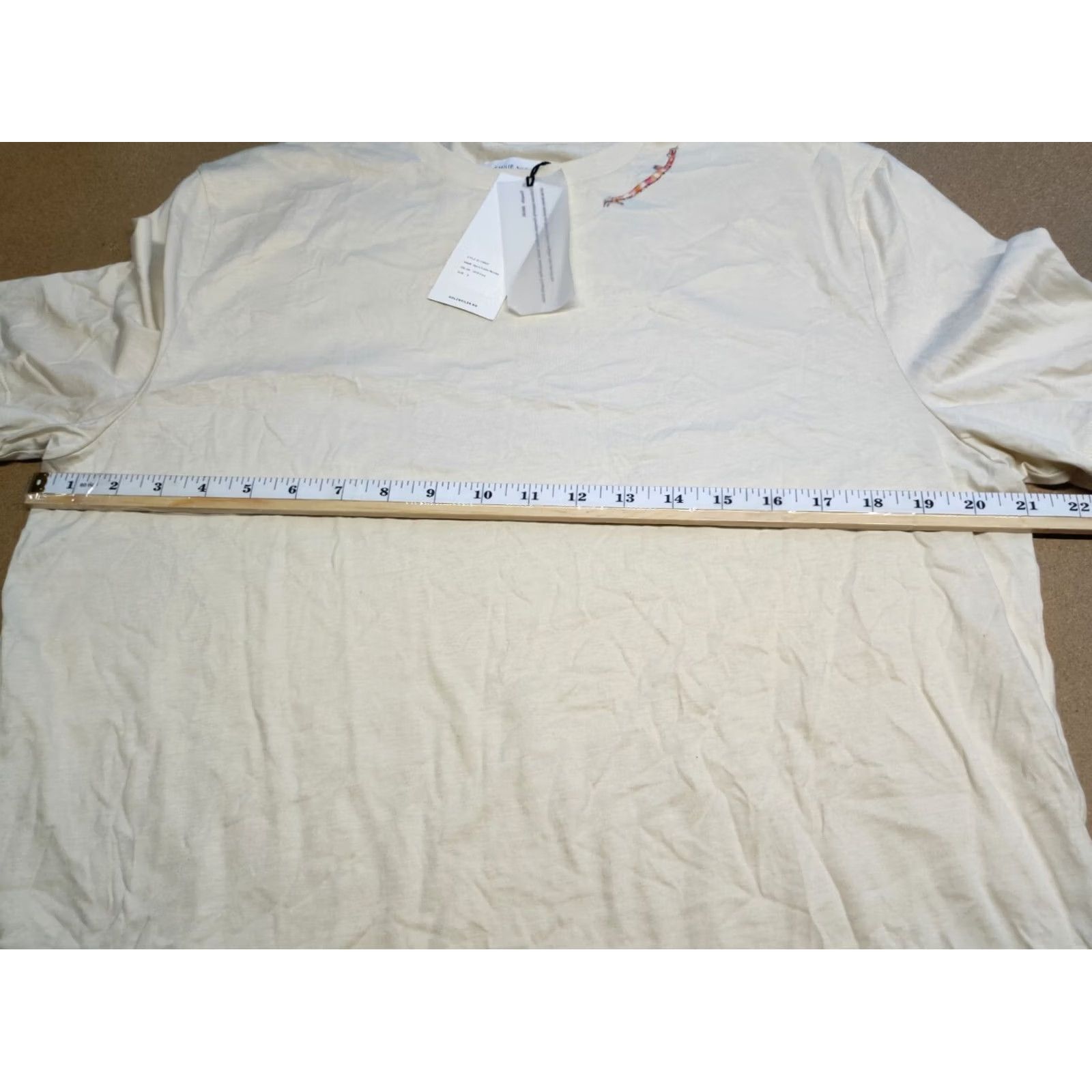 Holzweiler Holzweiler Emilie Nicolas Creamy Beige Womens T-Shirt Size S Short Sleeve Round Neck Casual Basic 100% Cotton Size S / US 4 / IT 40 - 2 Thumbnail