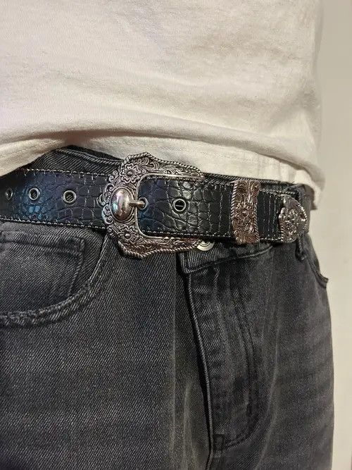 Japanese Brand Fukuzawa x Nao Y2K Gothic Buckle Belt Size 30 - 1 Thumbnail