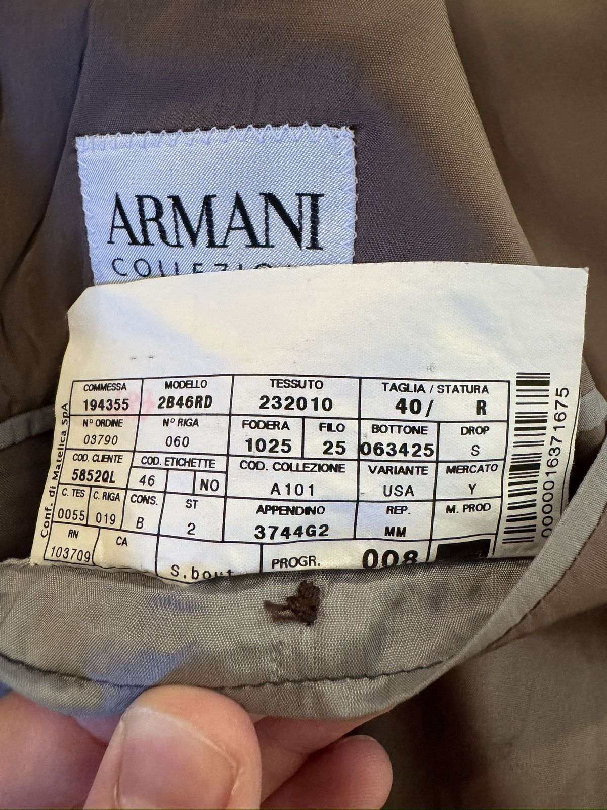 Armani Collezioni ARMANI COLLEZIONI Made in Italy Peak Lapel Suit Jacket 40R Size 40R - 11 Thumbnail
