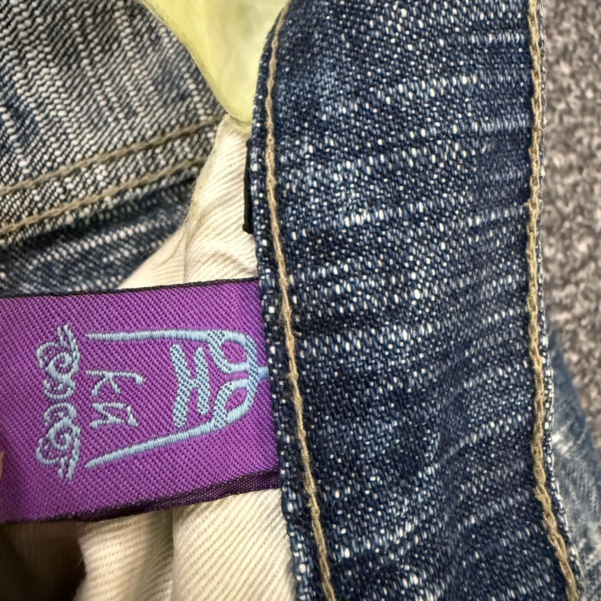 Indigo 🔥🇯🇵 Vintage 90s Crazy Distressed KU Handcraft Raw Denim Size US 31 - 15 Thumbnail