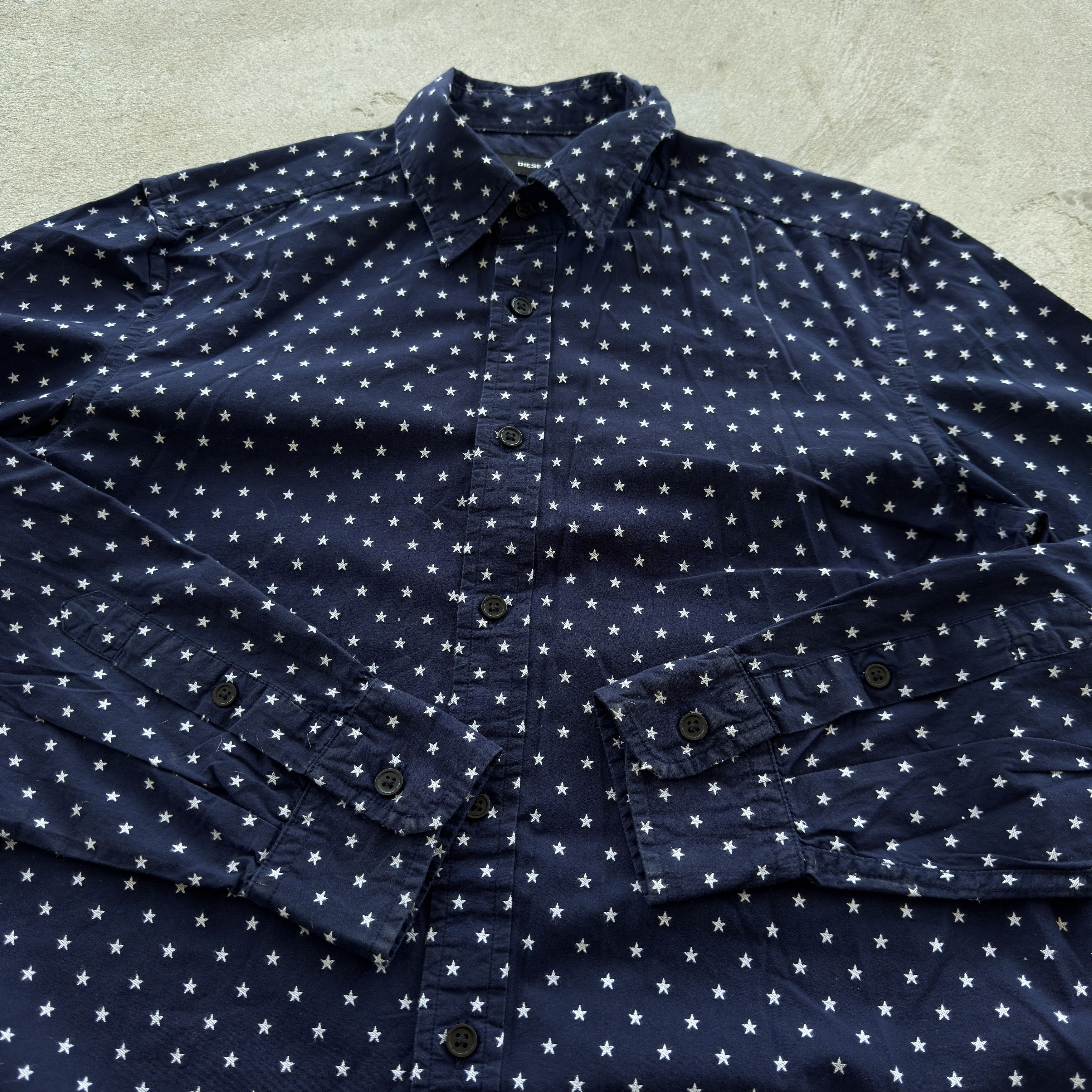 Diesel Diesel Navy Blue Star Print Shirt Long Sleeve Button Up Size US S / EU 44-46 / 1 - 4 Thumbnail