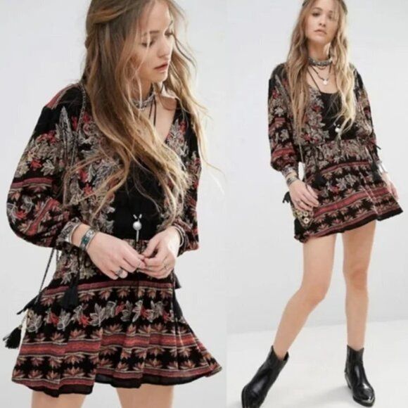 Free People Free People Moonlight Drive Dress S Revolve Black Smock Long Size S / US 4 / IT 40 - 1 Thumbnail