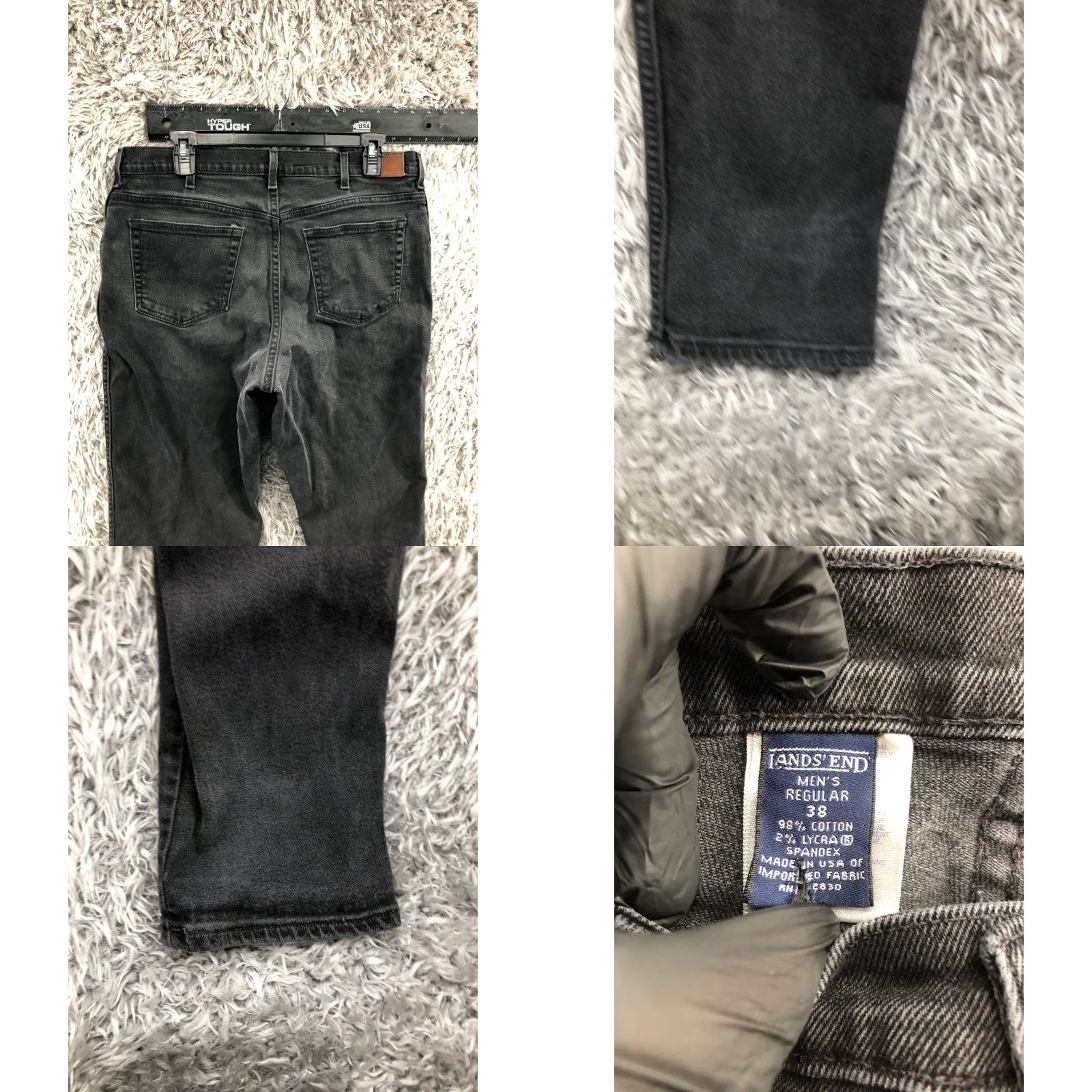 Lands' End Lands' End Jeans 38 Mens Straight 5-Pocket Denim Dark Wash Black Mid Rise Regular Fit Size US 38 / EU 54 - 8 Thumbnail