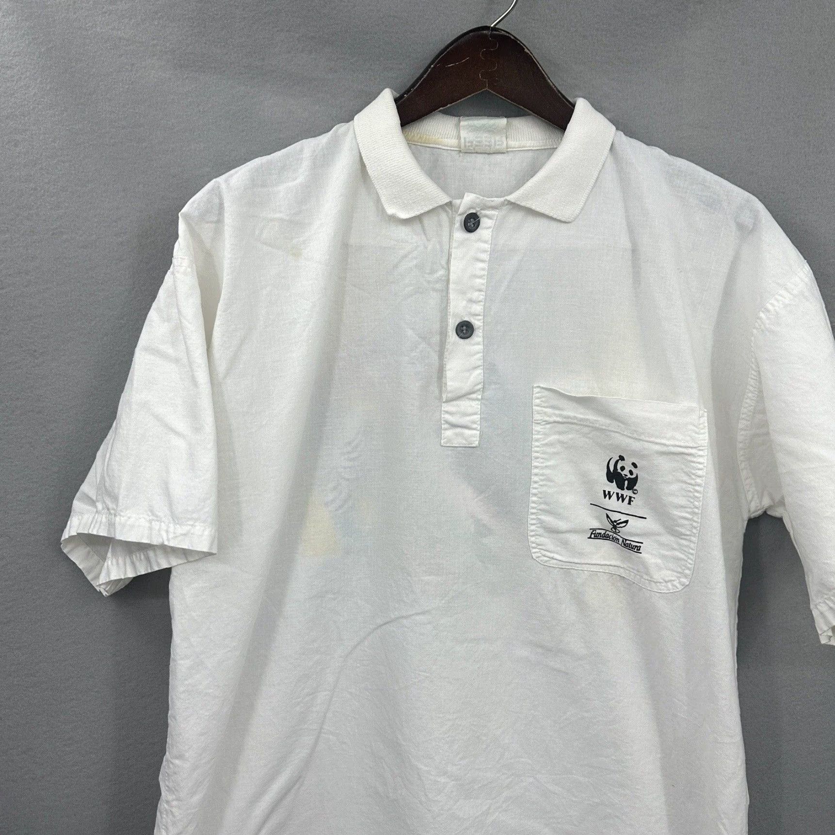 Vintage VINTAGE Peer Galapagos Turtles Cotton Collar Shirt Men L White 90s Wildlife Animal Nature Retro Size US L / EU 52-54 / 3 - 2 Thumbnail