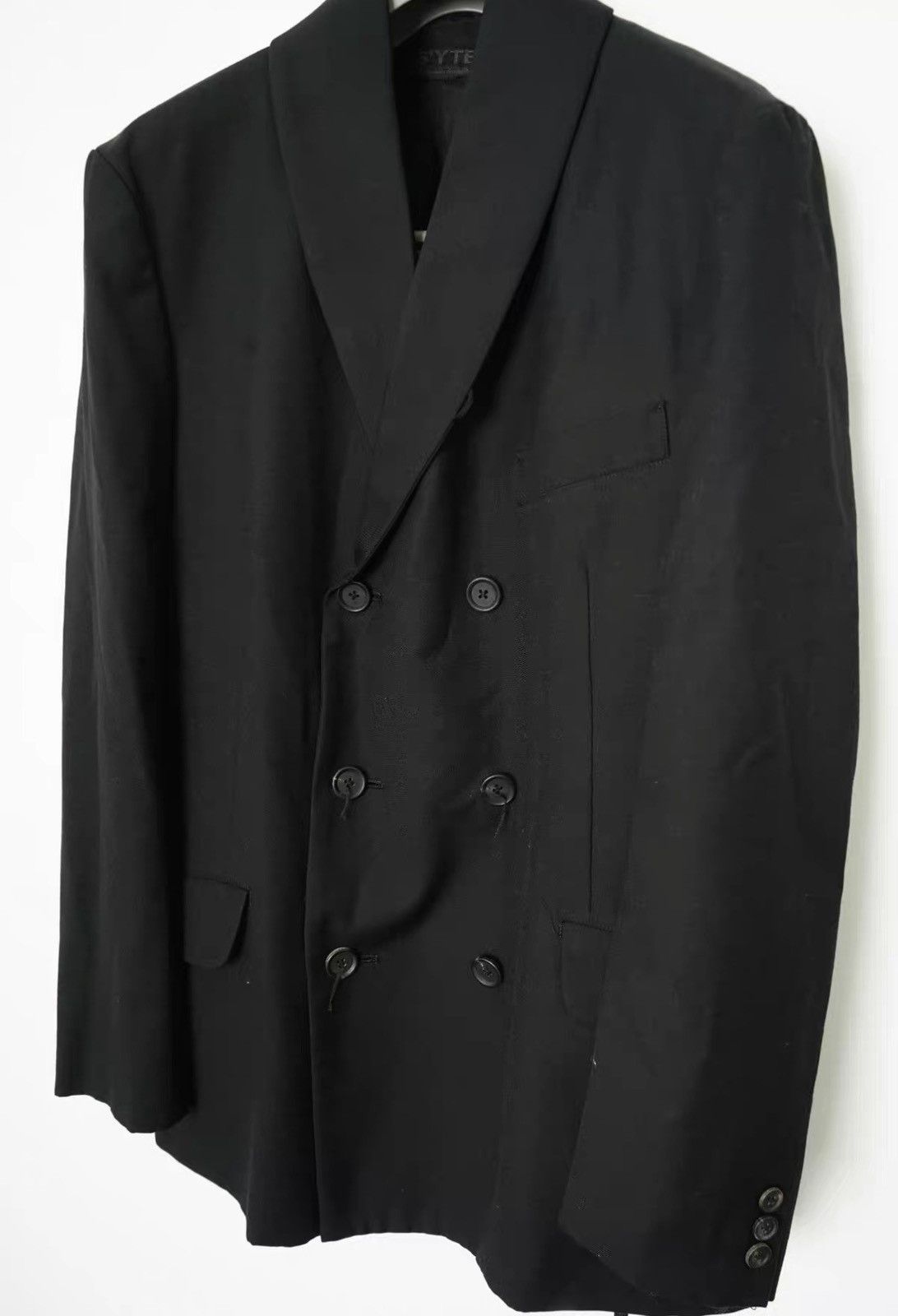 Yohji Yamamoto Yohji Yamamoto Wool Blend Shawl Collar Jacket Size US L / EU 52-54 / 3 - 3 Thumbnail