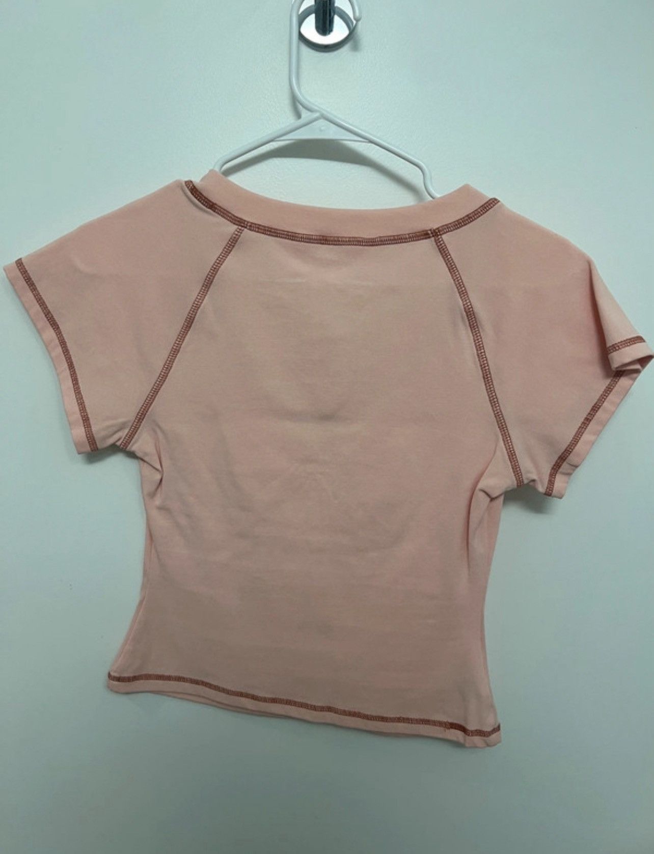 Other Light pink V-neck Ruched Cap Sleeve Tee Size L / US 10 / IT 46 - 4 Thumbnail