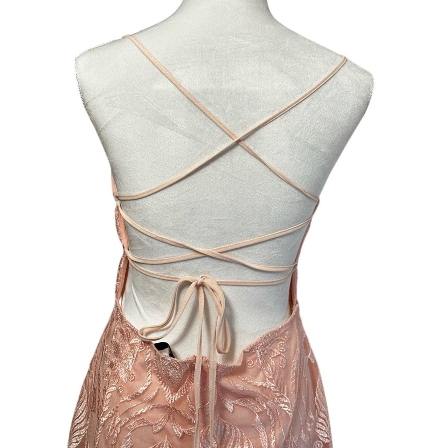 Area Area Star Floral Pink Mini Sheath Dress Sweetheart Neck L Size L / US 10 / IT 46 - 7 Thumbnail