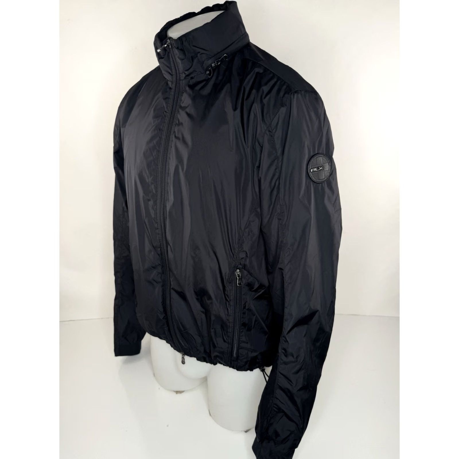 RLX Ralph Lauren RLX Ralph Lauren Hooded Mens M Full Zip Lightweight Parachute Jacket Lined Nylon Black Zip Hoodie Jacket Size US M / EU 48-50 / 2 - 2 Thumbnail