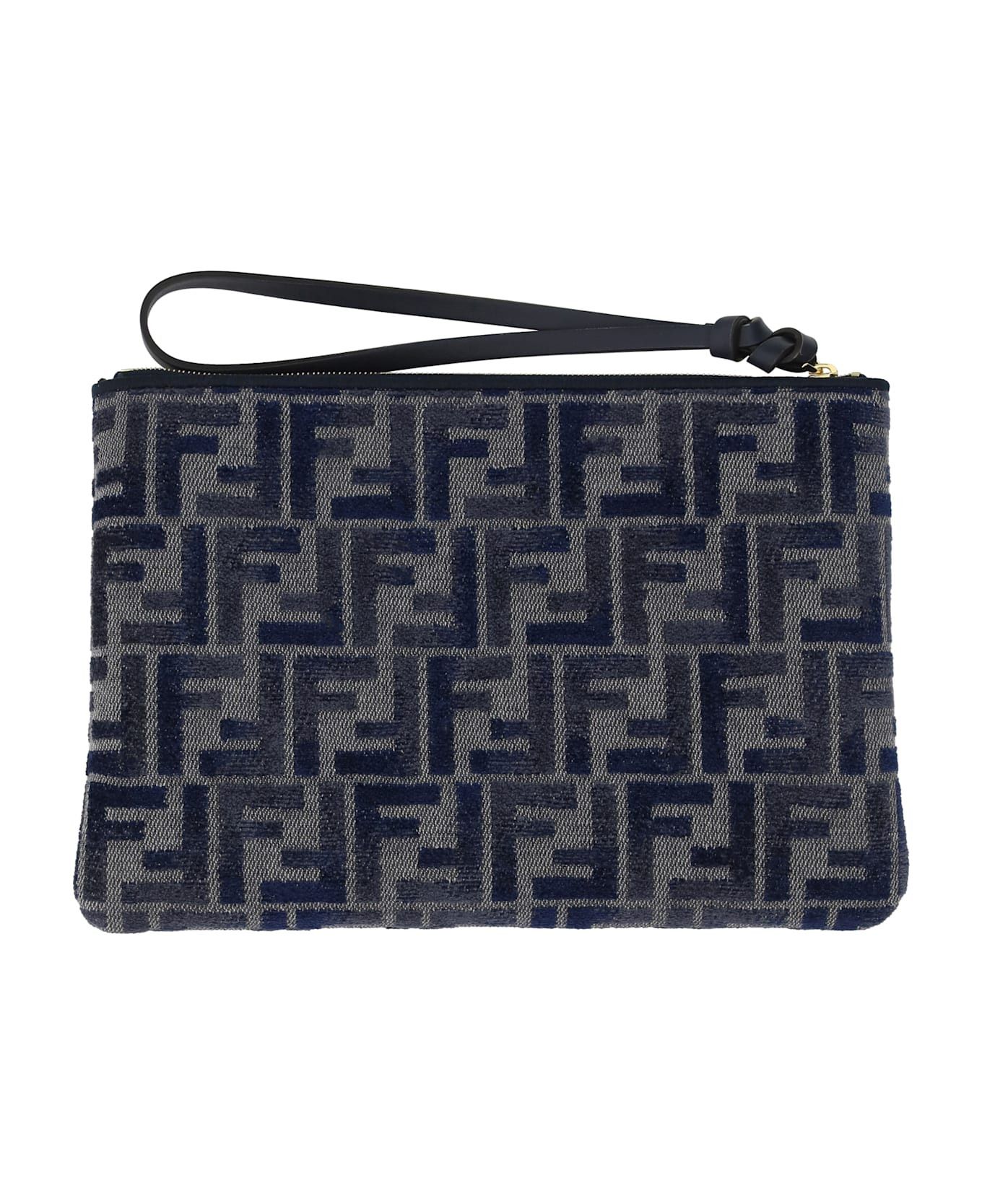 Fendi o1s1wg111225 Size: OS/Peekaboo Flat Pouch in Dark Blue Size ONE SIZE - 2 Thumbnail