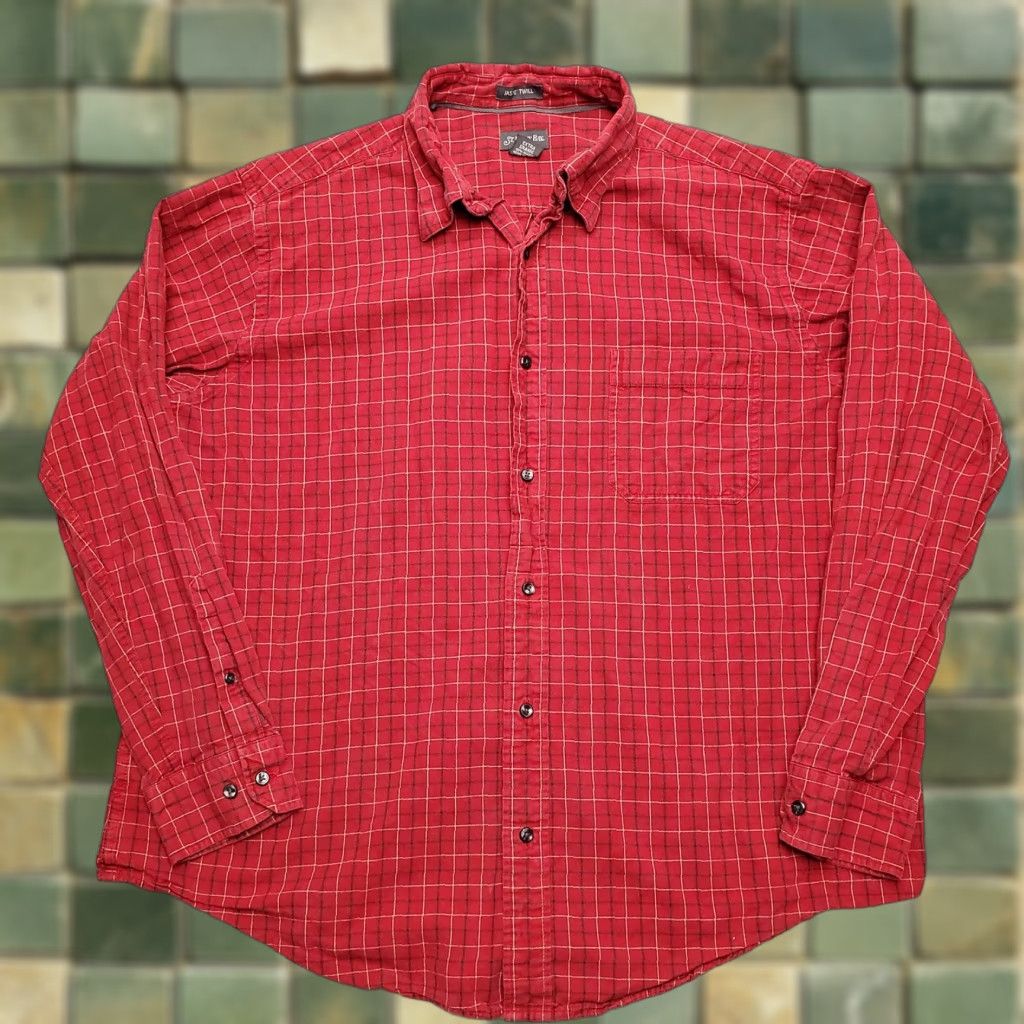 Vintage VINTAGE St. Johns Bay Shirt Mens XL Red Windowpane Plaid Twill Long Sleeve Button-Up Size US XL / EU 56 / 4 - 1 Thumbnail