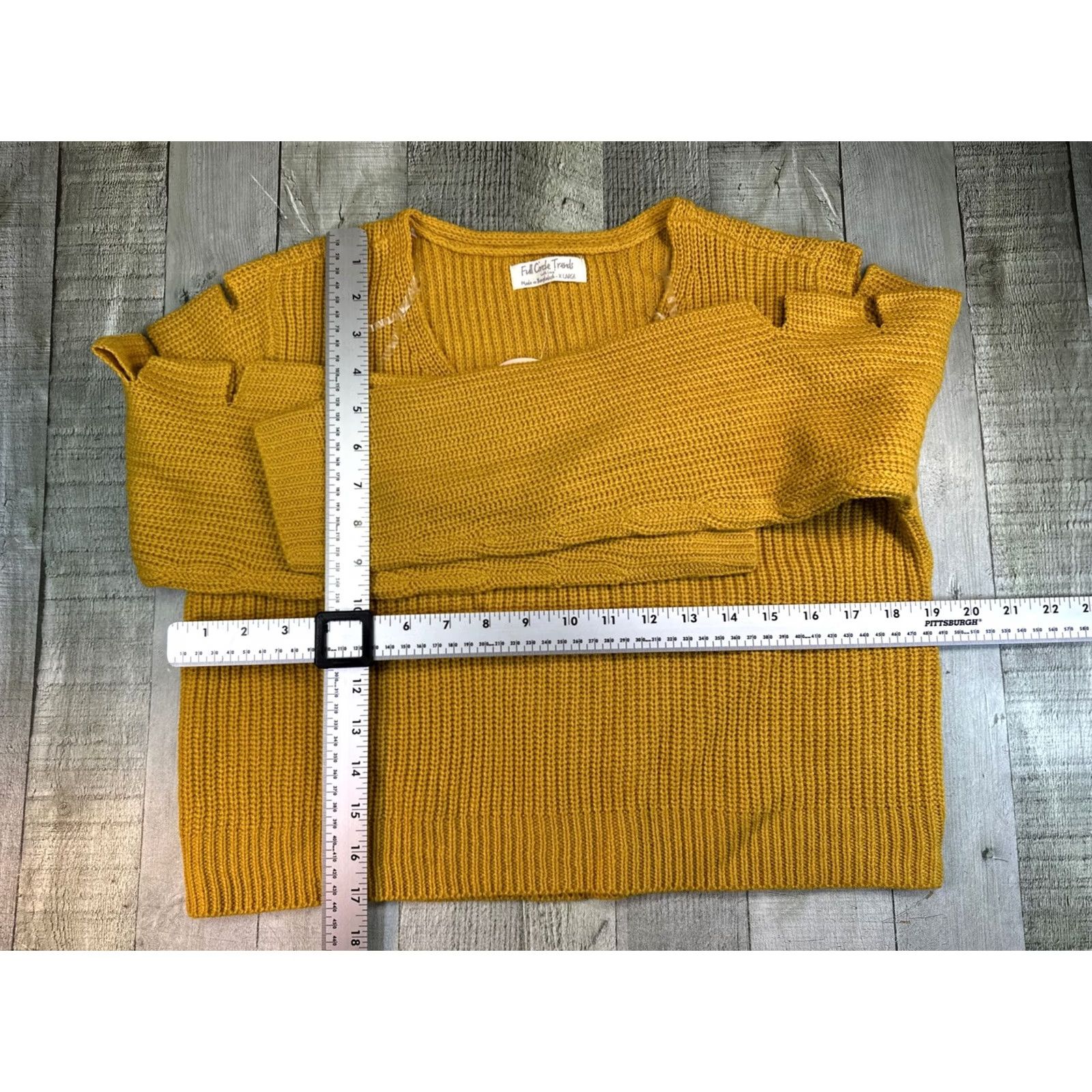 Vintage VINTAGE? Women’s Full Circle Trends Knitted Gold Sweater New With Tags Extra Large Size XL / US 12-14 / IT 48-50 - 3 Thumbnail