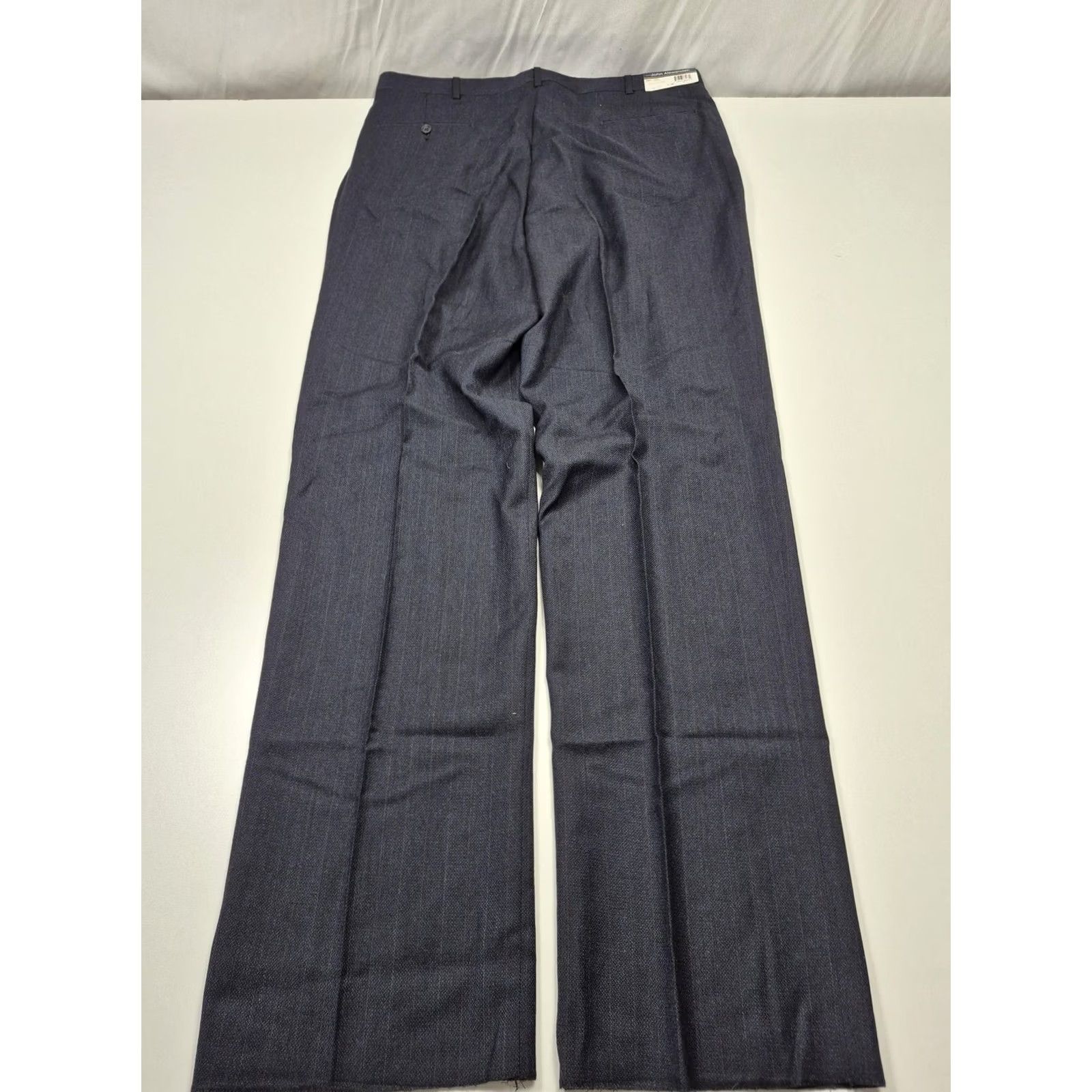 Vintage VTG John Alexander Dress Pants Mens 38x36 Blue Wool Pleated Straight Unhemmed Size US 38 / EU 54 - 5 Thumbnail