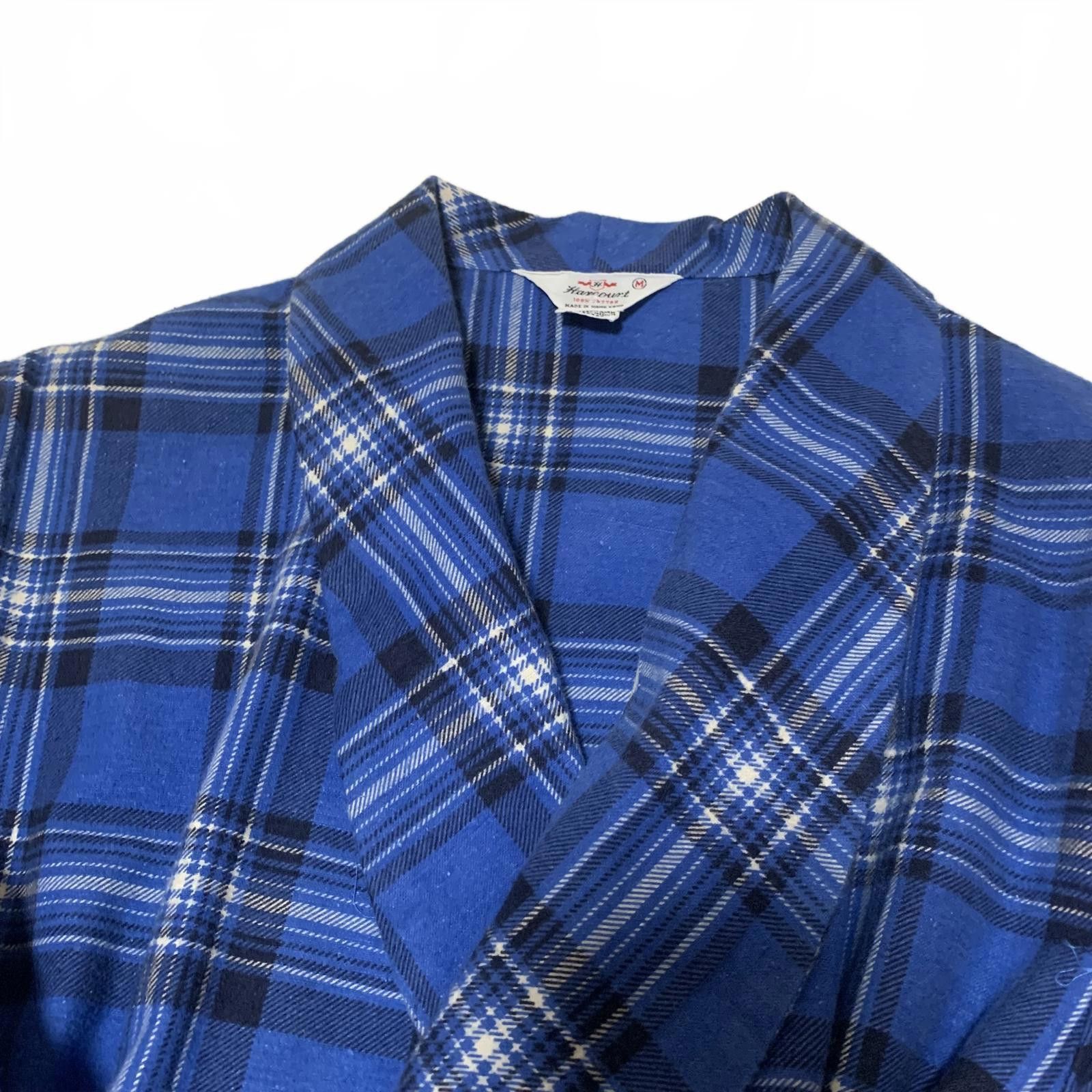 Other VTG 90s Harecourt Men's M Blue Plaid Cotton Robe with Belt Size ONE SIZE - 5 Thumbnail