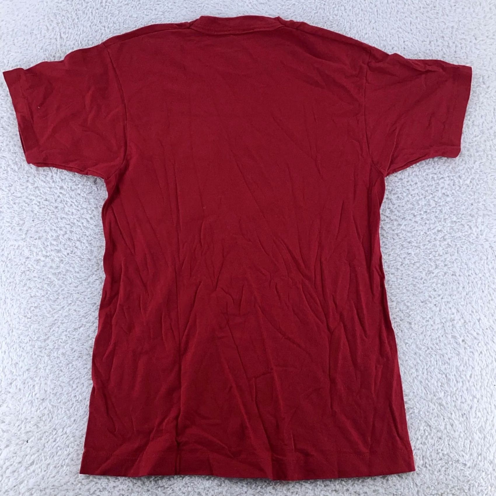 Fruit Of The Loom VINTAGE Fruit of the Loom Shirt Mens XS/S Tee Pocket Red Dark Blank USA 90s Crew Neck Short Sleeve Cotton Solid Size US XS / EU 42 / 0 - 4 Thumbnail