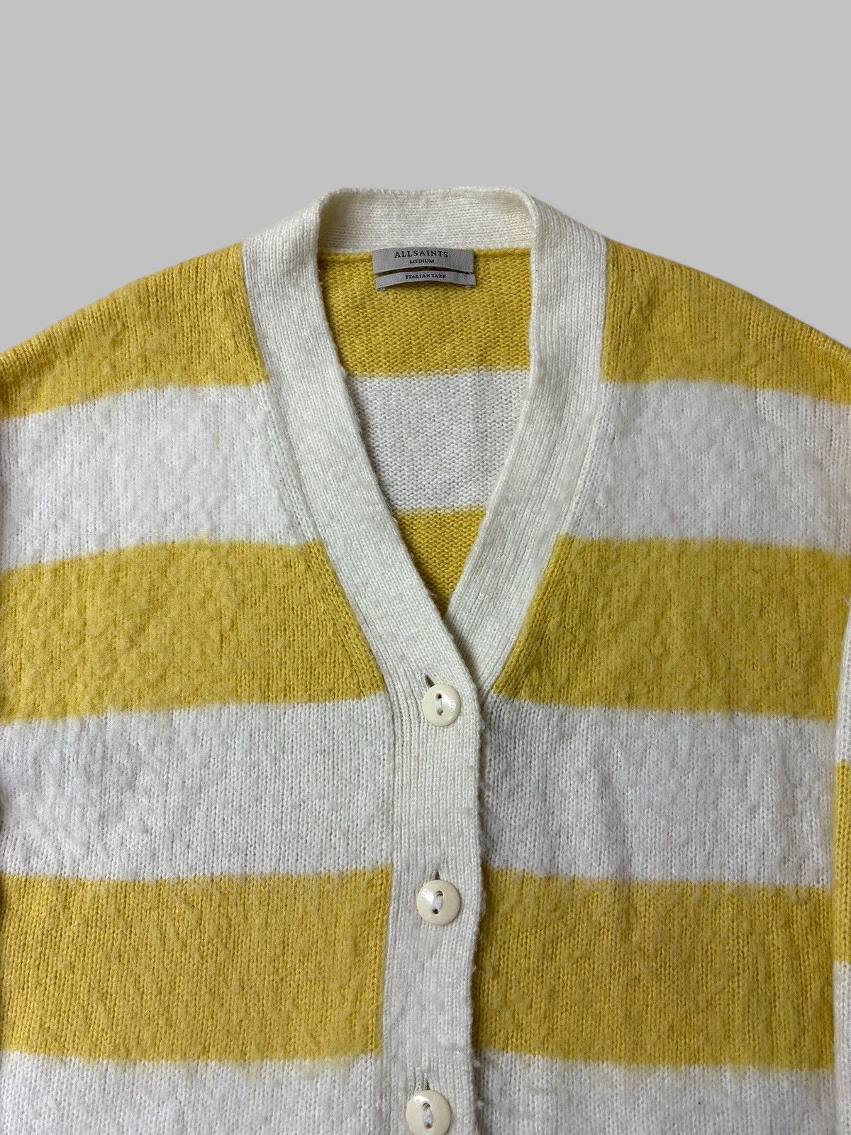 Allsaints All Saints Lou Cardigan Italian Yarn Wool Blend Sweater Size M / US 6-8 / IT 42-44 - 3 Thumbnail