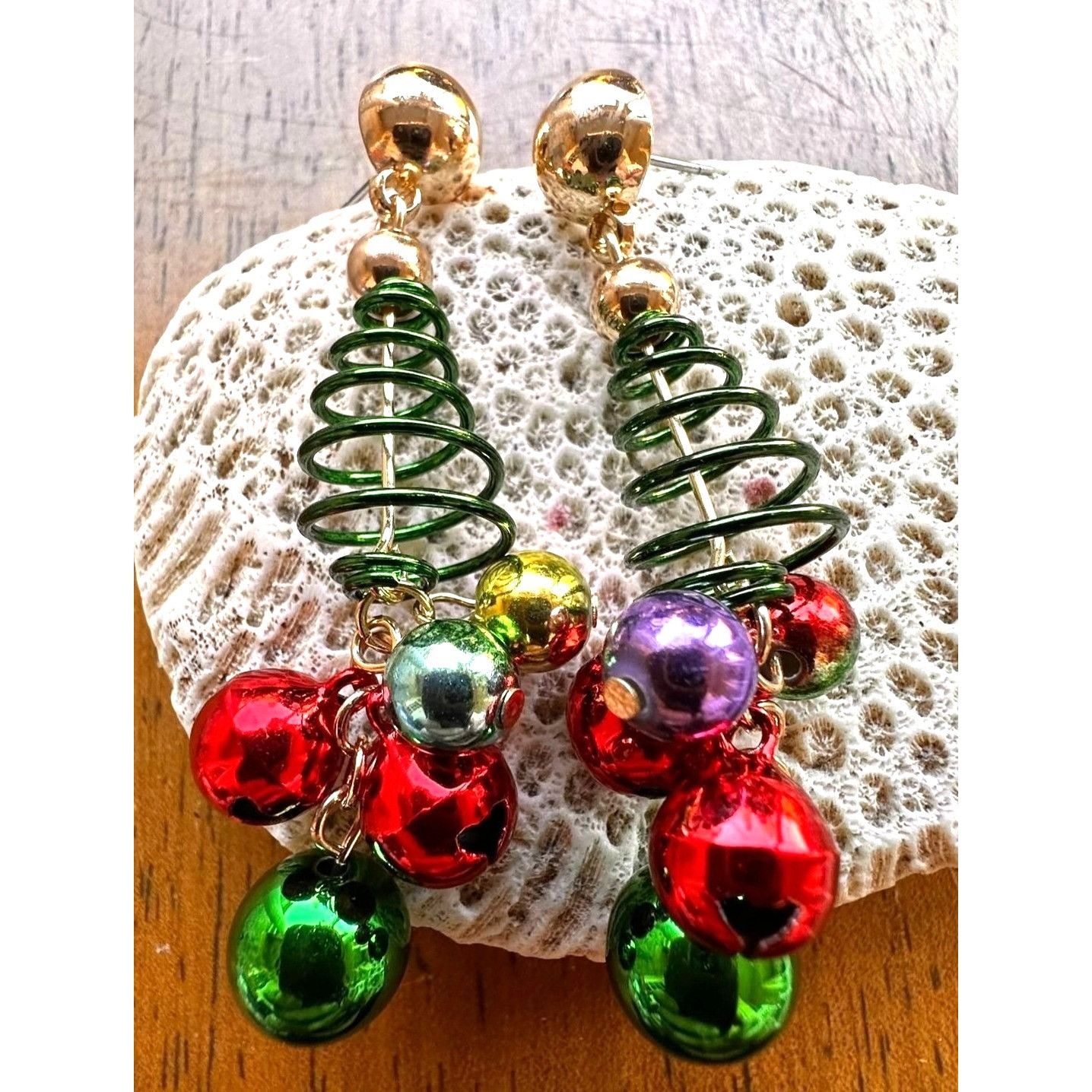 Handmade Christmas Tree Earrings New Handmade Jingle Bells Dangle Pos Size ONE SIZE - 4 Thumbnail