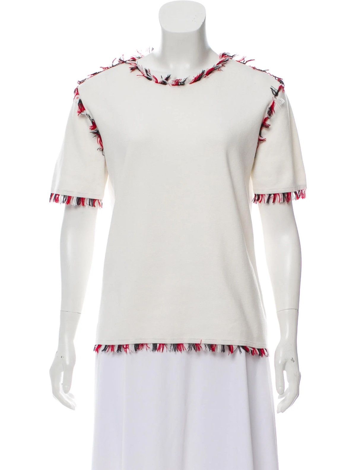 Thom Browne Thom Browne Fringe Embellished White T-Shirt Size M / US 6-8 / IT 42-44 - 9 Thumbnail
