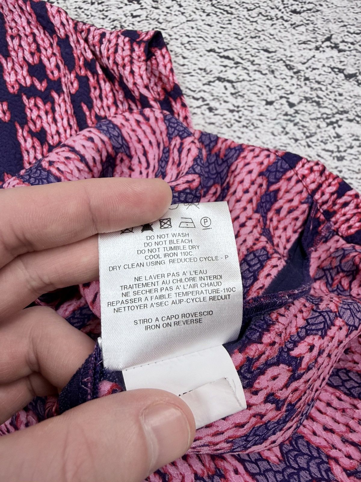 Chloe See By Chloe 100% Silk Trompe L'oeil Knit Print Top IT44 Size M / US 6-8 / IT 42-44 - 9 Thumbnail