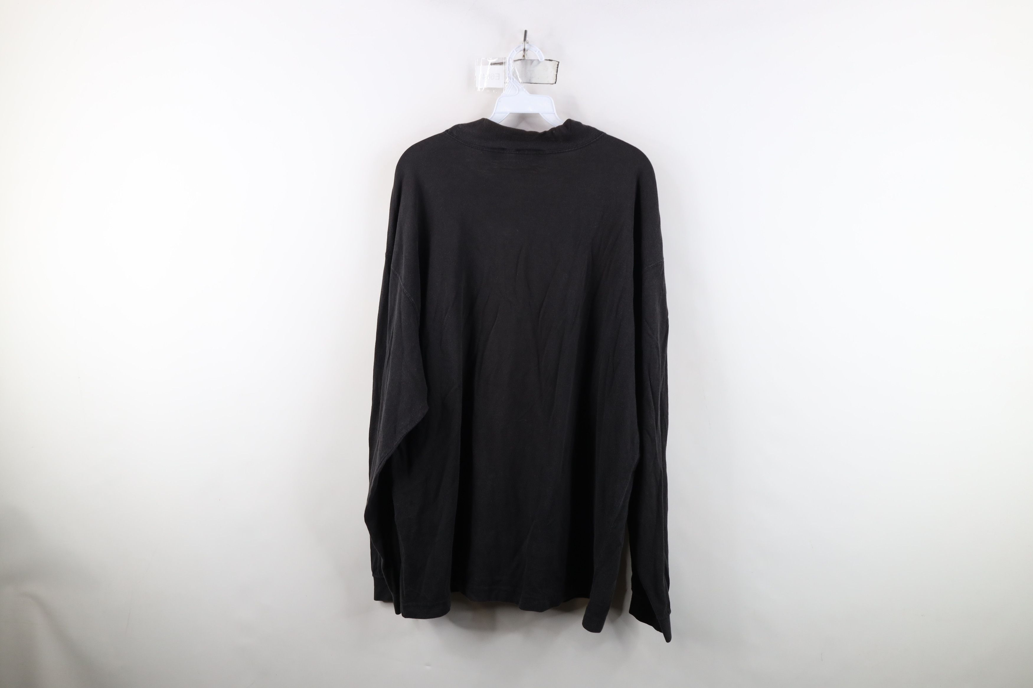 Vintage Vintage 90s Streetwear Blank Baggy Mock Neck T-Shirt Black Size US L / EU 52-54 / 3 - 11 Thumbnail