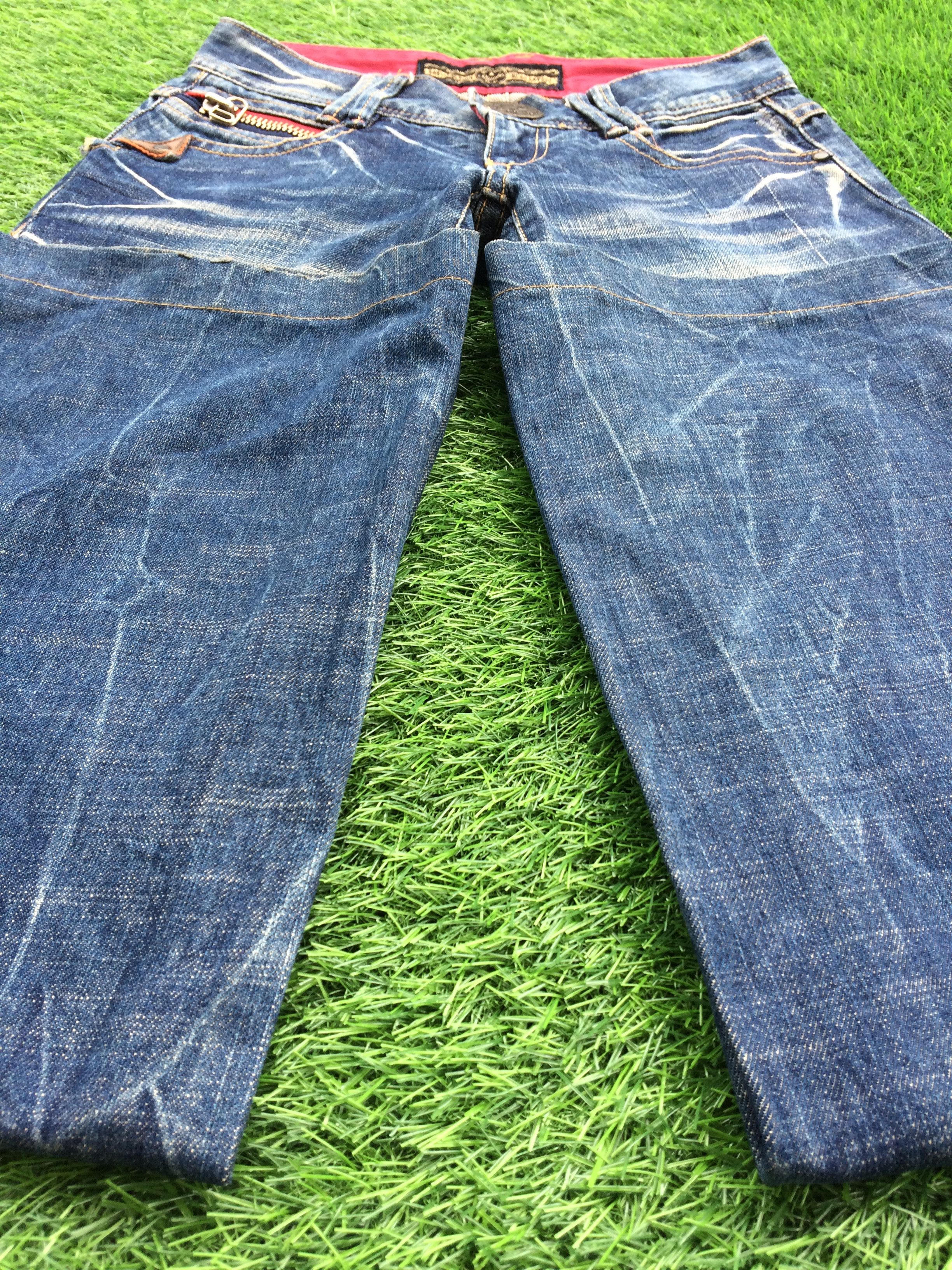 If Six Was Nine Japanese Low Rise Distressed Flare Jeans #D-860 Size 25" / US 0 / IT 36 - 6 Thumbnail
