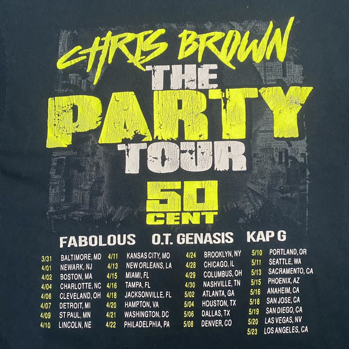Band Tees CHRIS BROWN THE PARTY TOUR T SHIRT Y2K Size US M / EU 48-50 / 2 - 9 Thumbnail