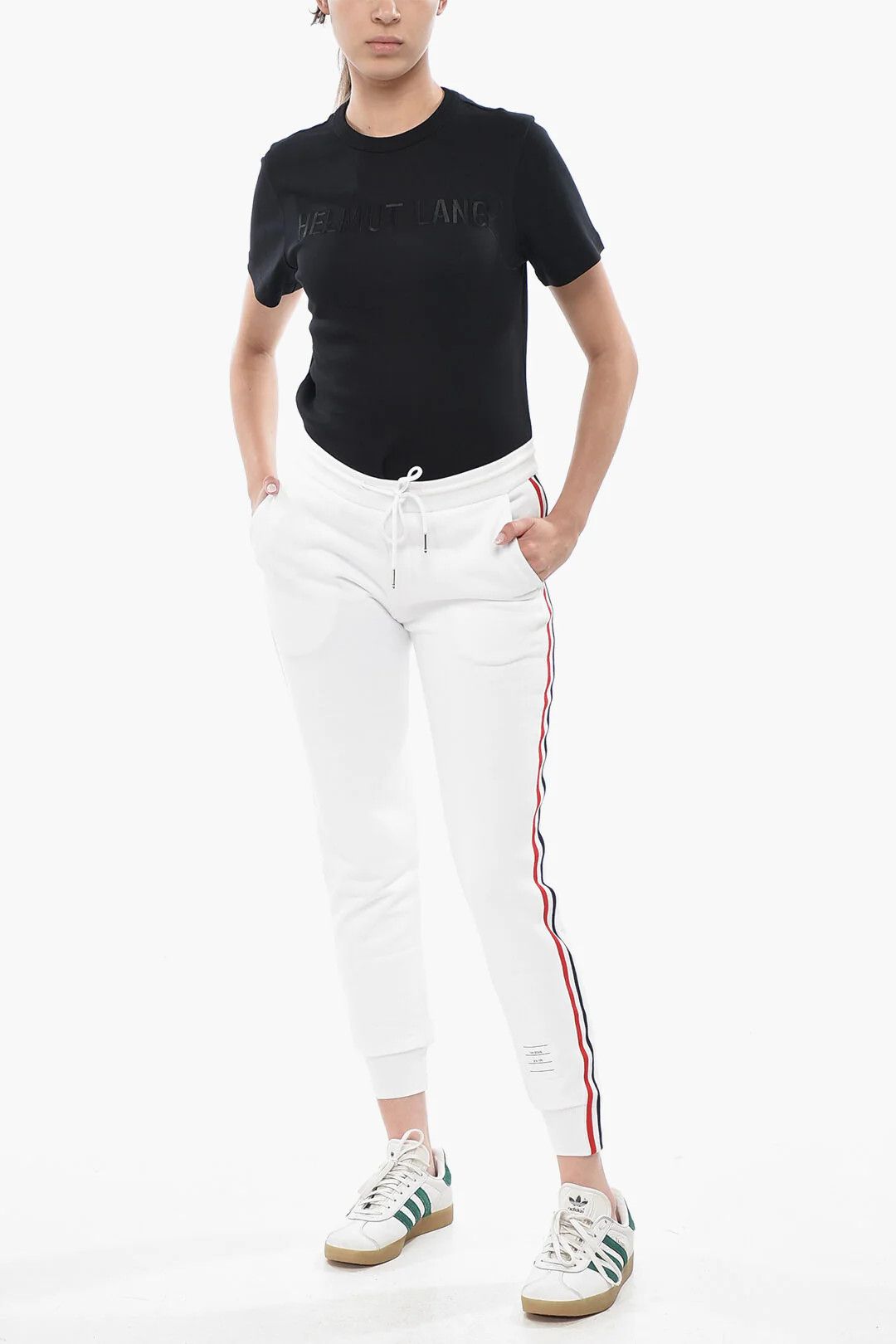 Thom Browne og1mm0426 Brushed Cotton Joggers in White Size 27" / US 4 / IT 40 - 4 Thumbnail