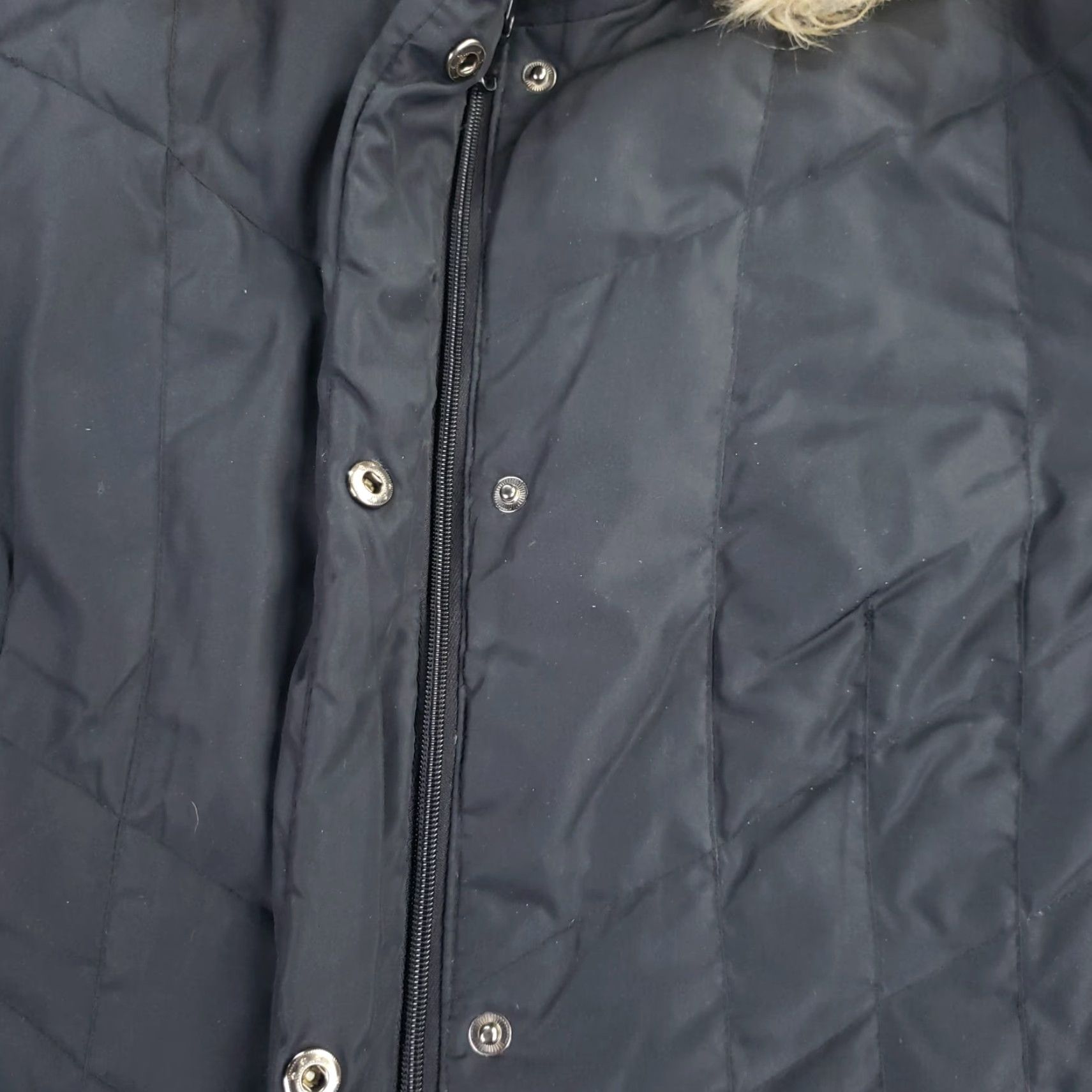 Vintage New York Company Womens Puffer Jacket XL Extra Large Black Full Zip Faux Fur Hood Size XL / US 12-14 / IT 48-50 - 6 Thumbnail