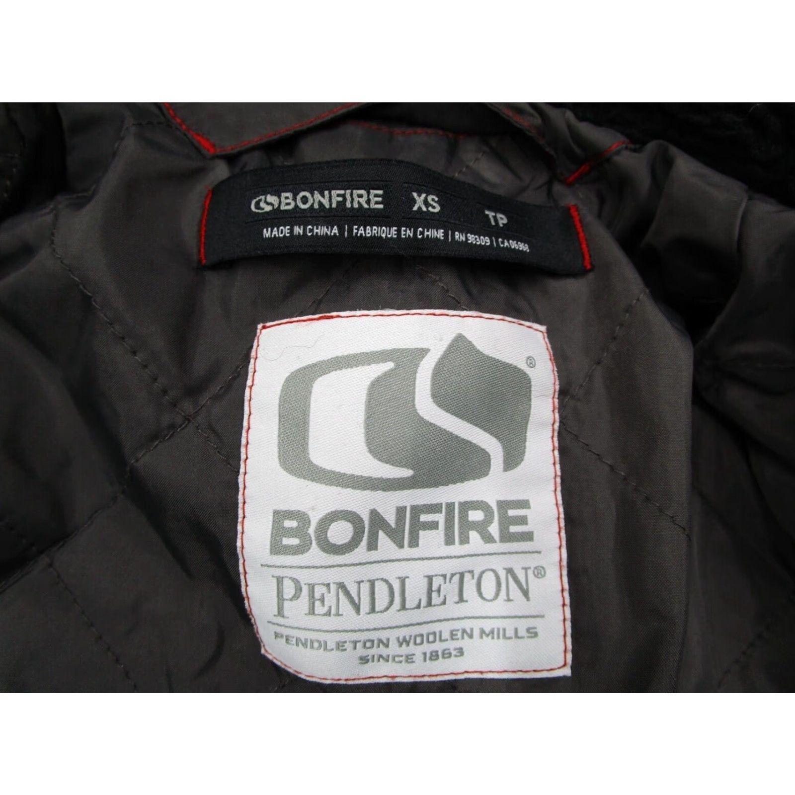 Pendleton Pendleton Jacket Women XS Blue Snap Front Quilted Lining Wool Bonfire City Bohemian College Nature Retro Style Bomber Jacket Size XS / US 0-2 / IT 36-38 - 2 Thumbnail