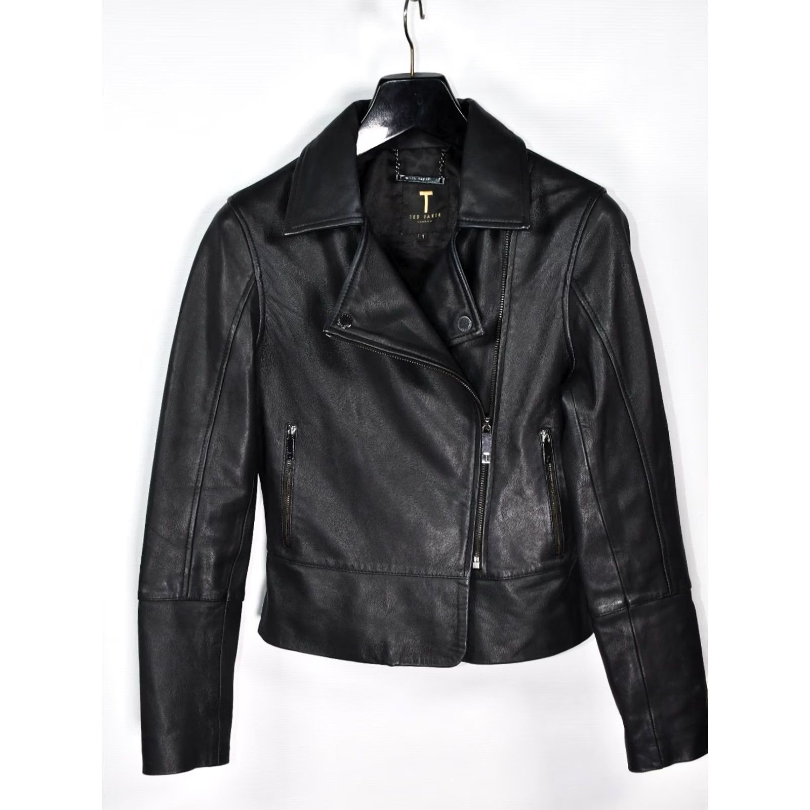 Ted Baker Ted Baker Lizia Minimal Leather Biker Jacket Women's size 4 Black Ted Baker Lizia Minimal Biker Jacket Women Regular XS-XXL Size S / US 4 / IT 40 - 6 Thumbnail