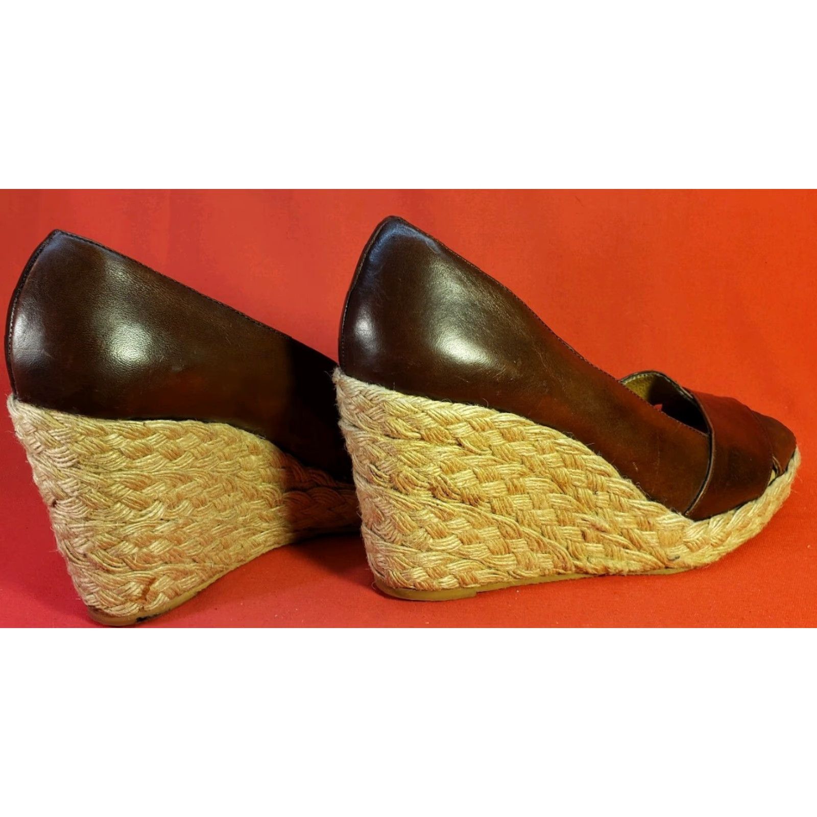 Michael Kors Michael Kors Espadrille Wedge Sandal Women's Size 8.5M Brown Leather Open Toe Wedge Heel Platform 1.5 in Shoes Mens Women Size US 9 / IT 39 - 7 Thumbnail